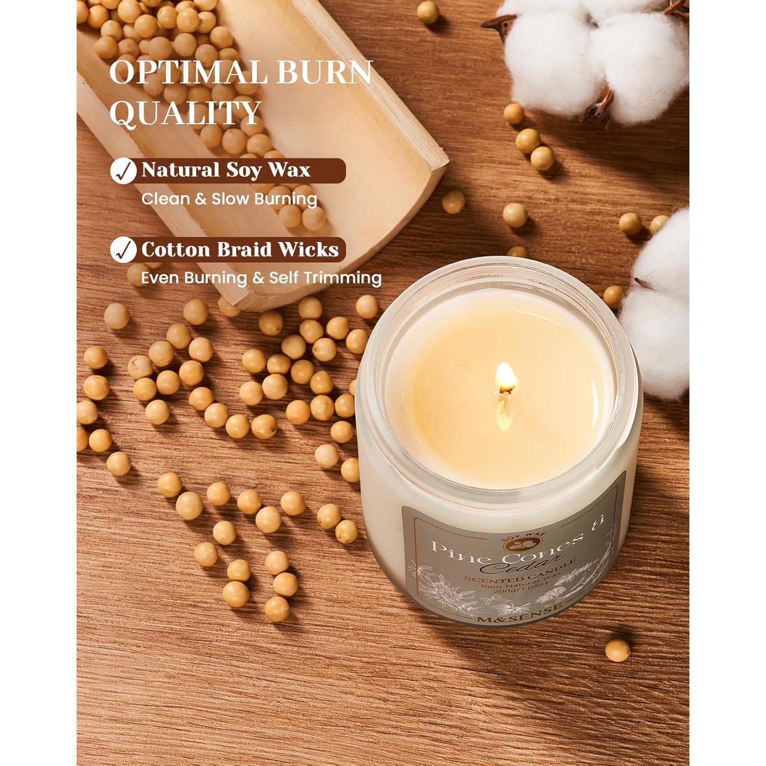 Conjunto de Velas de Soja M&SENSE - 4 Aromas Otoñales 1.77 kg