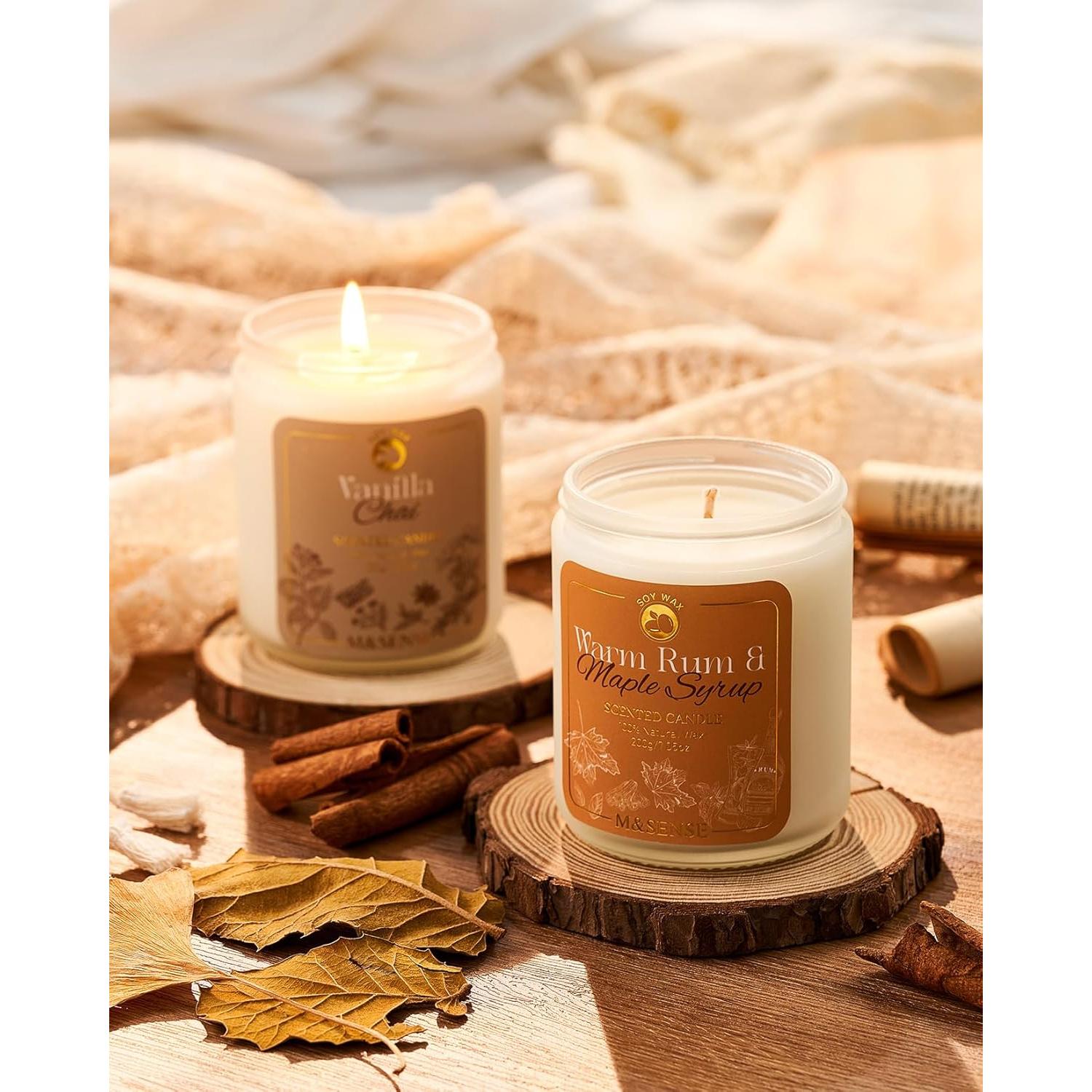 Conjunto de Velas de Soja M&SENSE - 4 Aromas Otoñales 1.77 kg