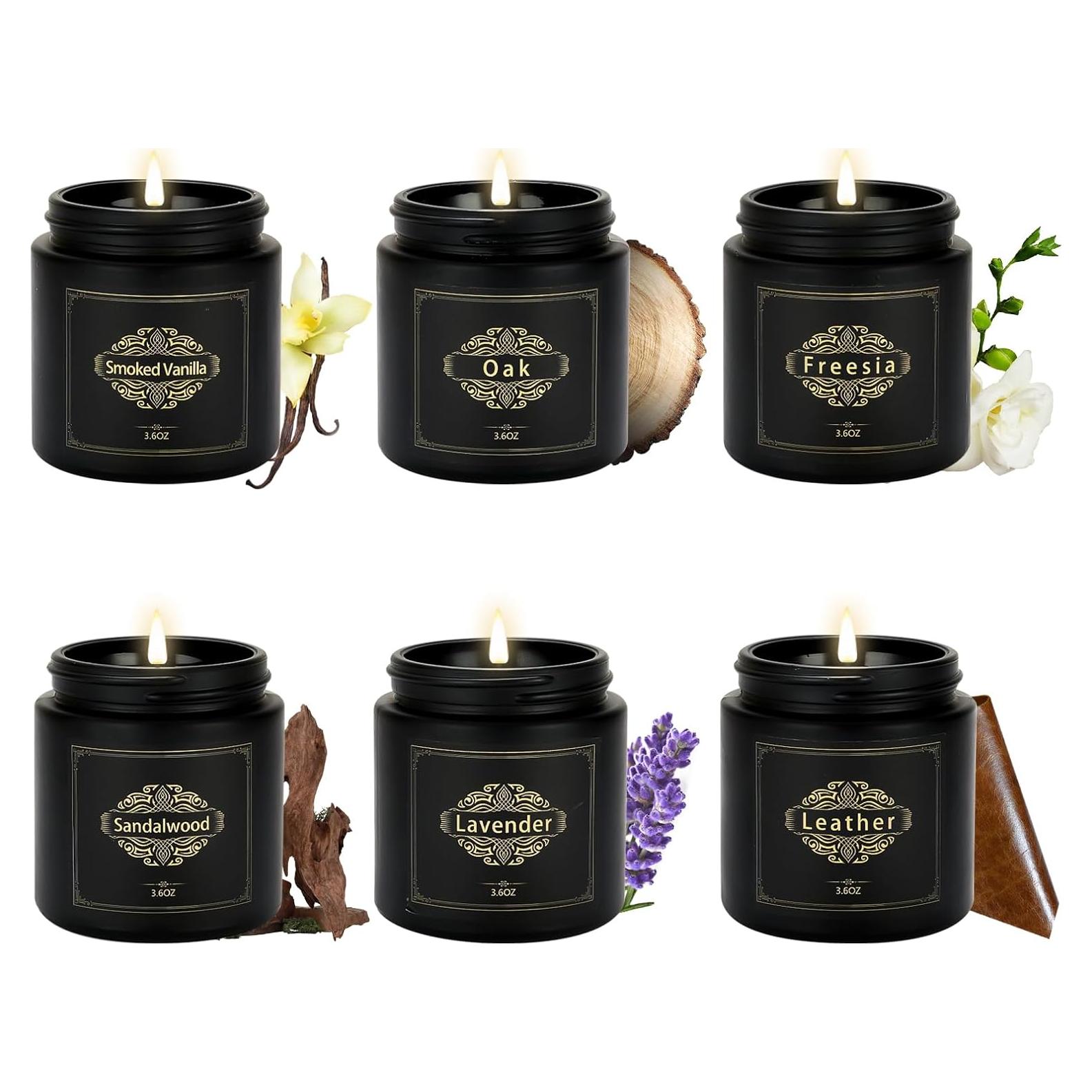 Conjunto de Velas Aromáticas para Hombres 6 Piezas Soja