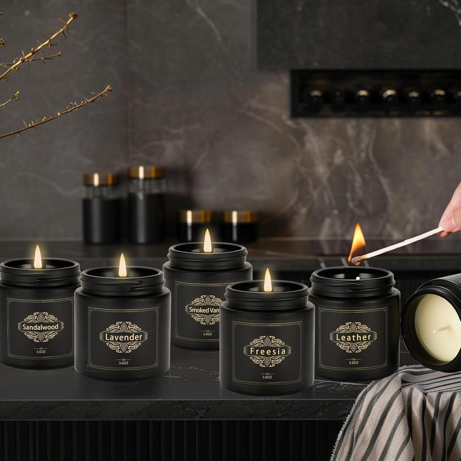 Conjunto de Velas Aromáticas para Hombres 6 Piezas Soja