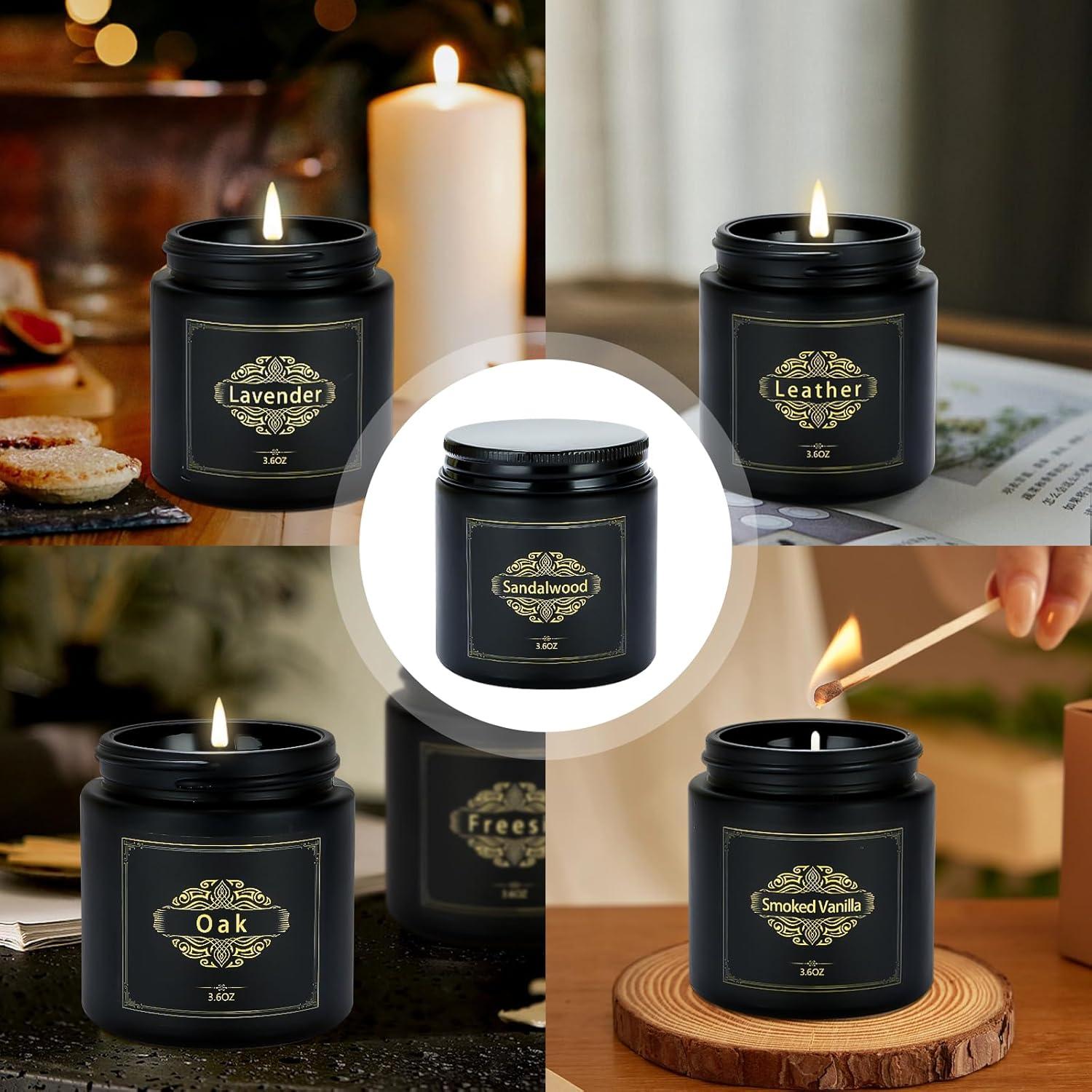 Conjunto de Velas Aromáticas para Hombres 6 Piezas Soja
