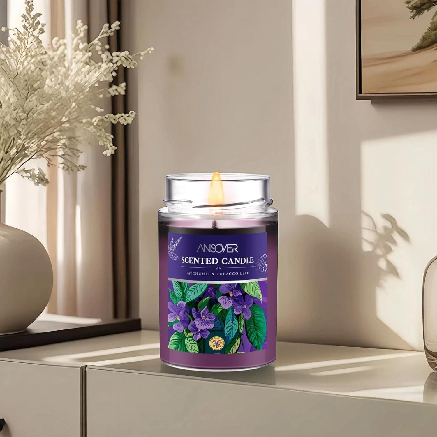 Vela Aromática de Soja ANSOYER 11oz Pachulí y Tabaco 70h