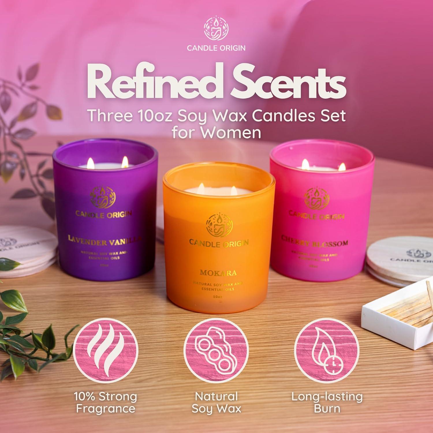 Juego de Velas Aromáticas Candle Origin 3x300g Floral