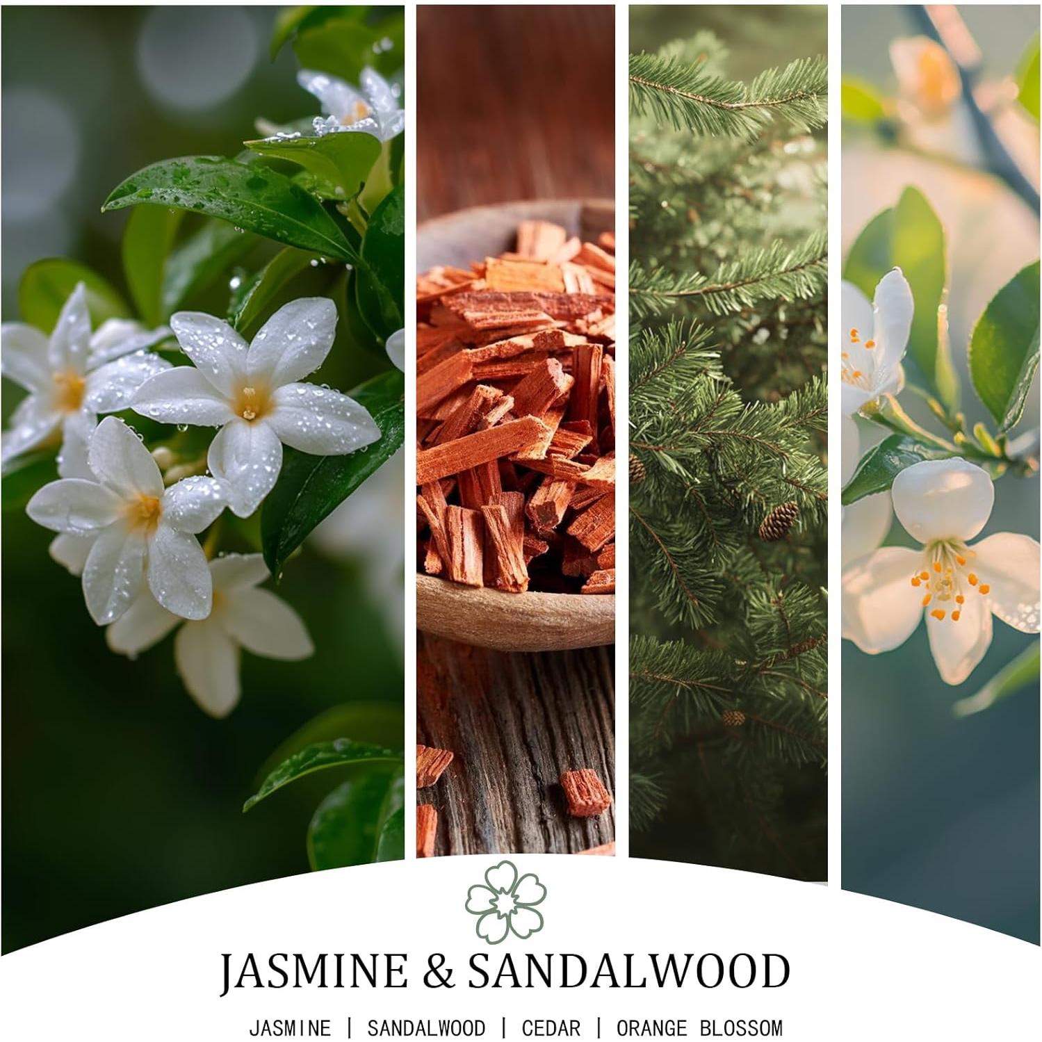 Vela Aromática Grande 30oz Soja Natural 4 Mechas Jazmín y Sándalo