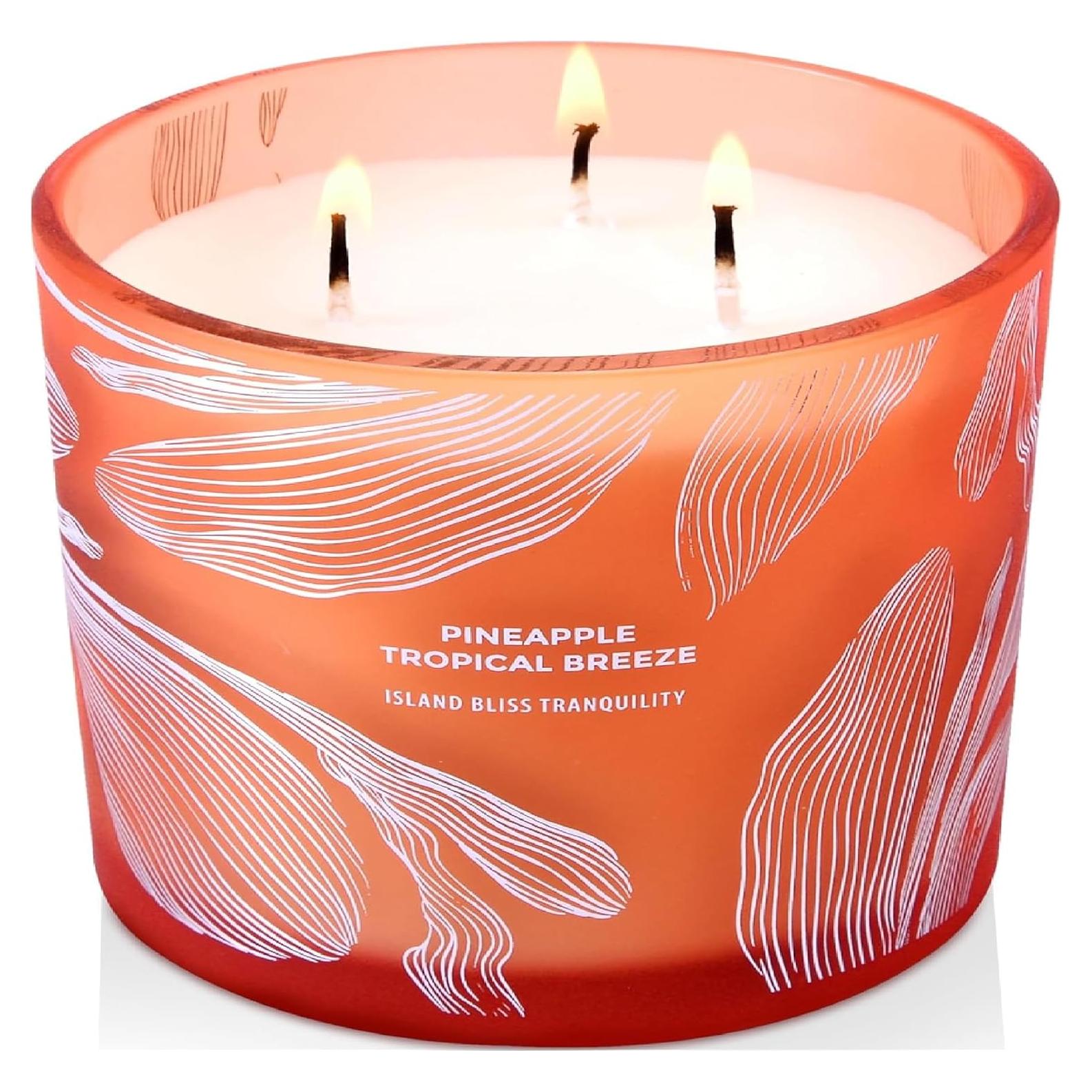 Vela Aromática Tropical de Piña 3 Mechas 411 g - Giftaway