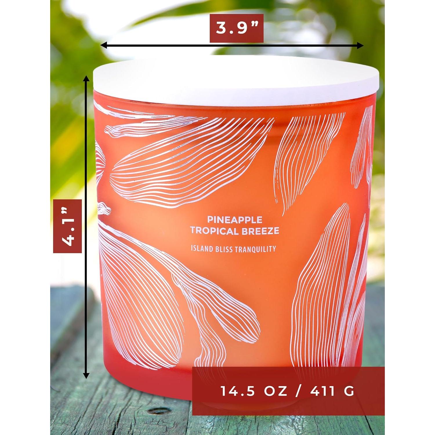 Vela Aromática Tropical de Piña 3 Mechas 411 g - Giftaway