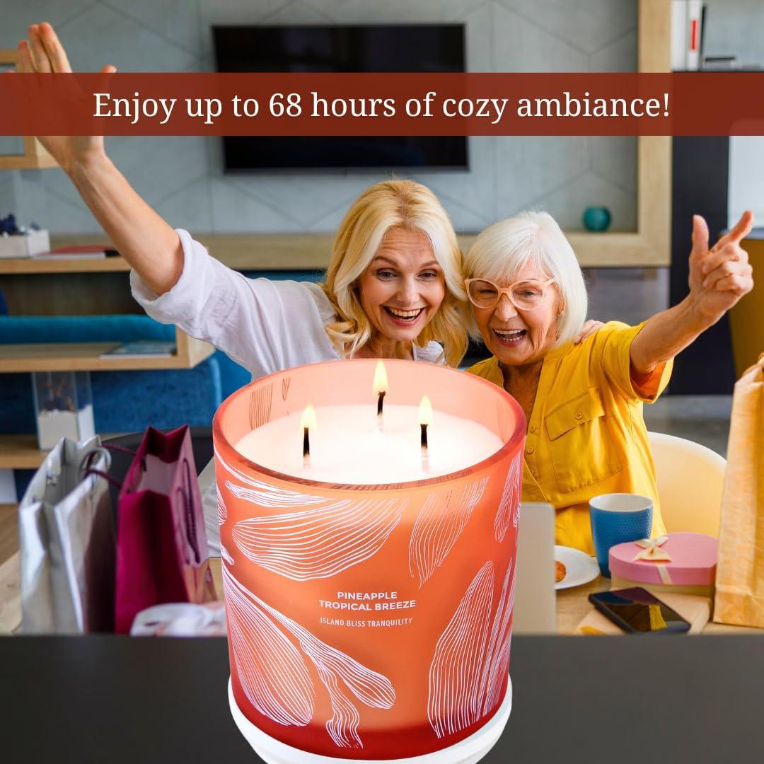 Vela Aromática Tropical de Piña 3 Mechas 411 g - Giftaway