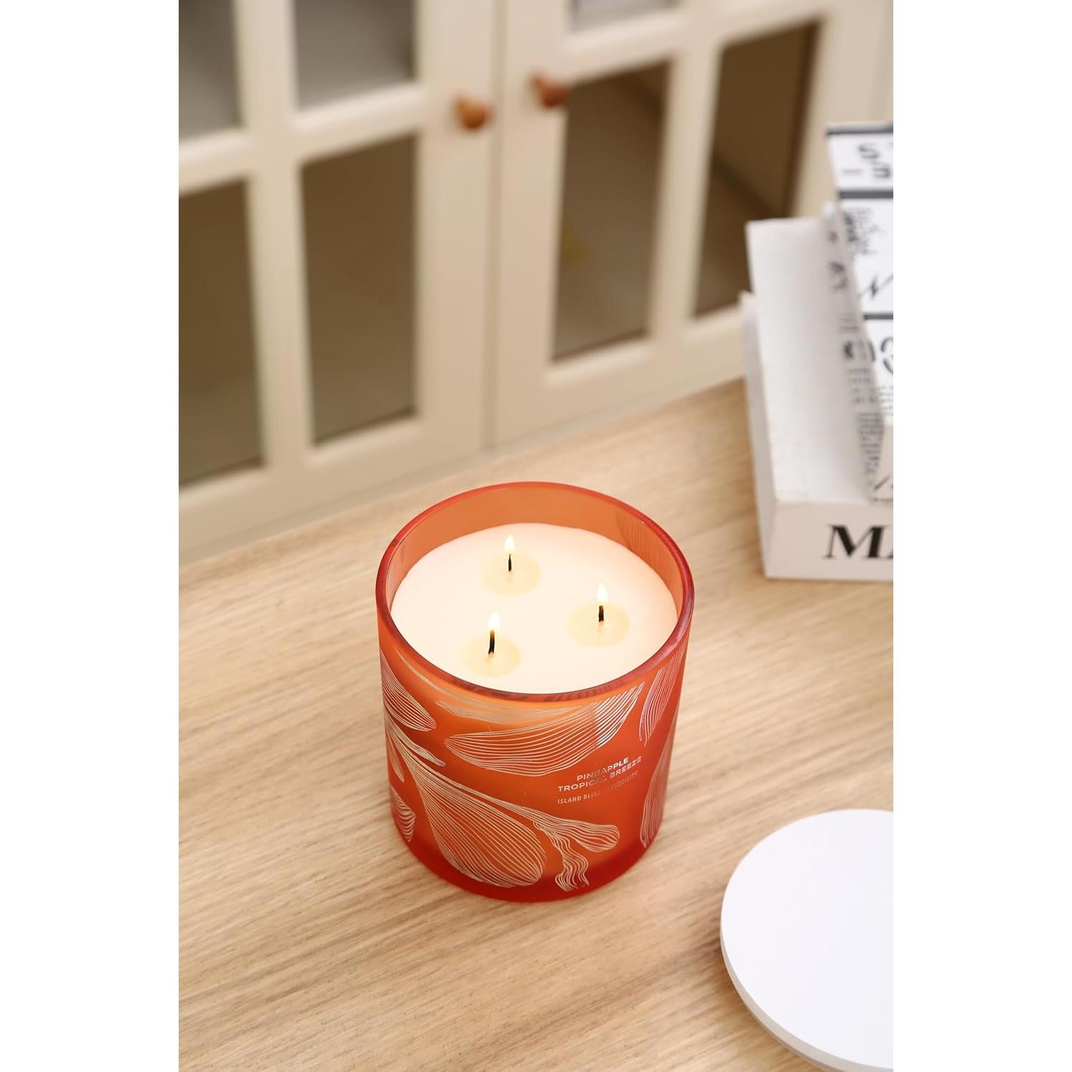 Vela Aromática Tropical de Piña 3 Mechas 411 g - Giftaway