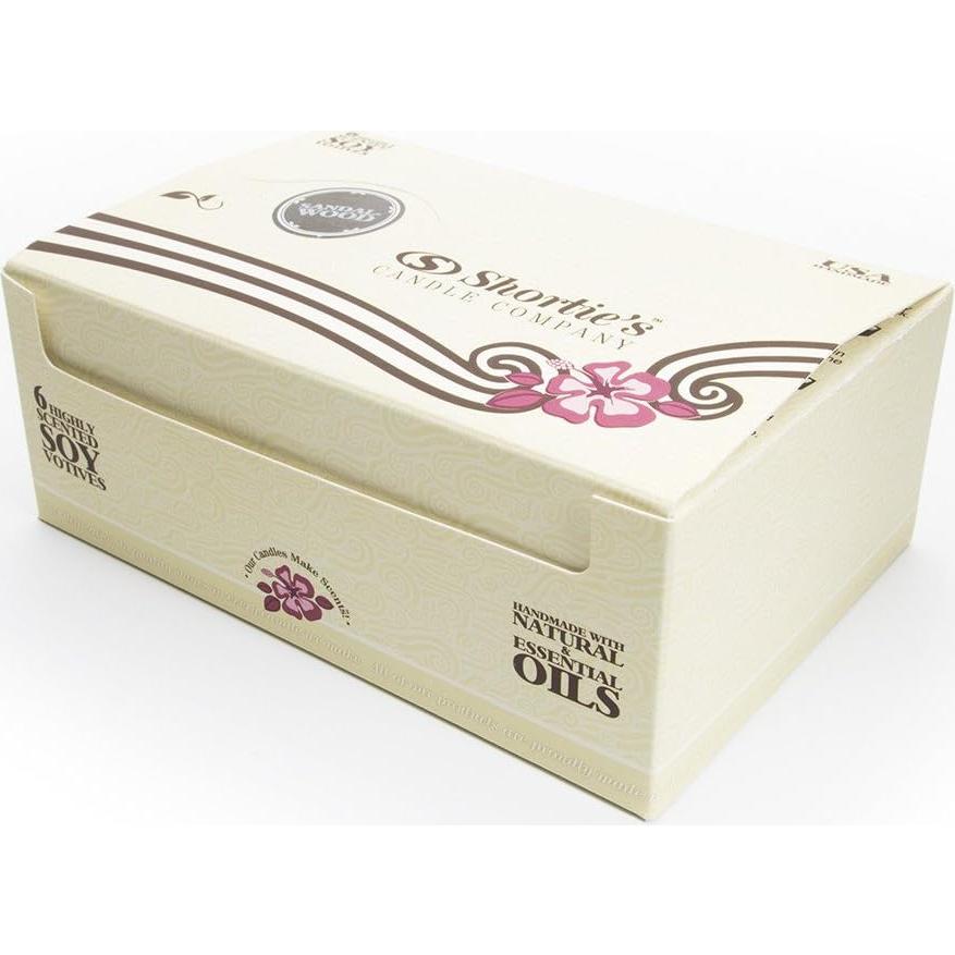 Velas Votivas de Soja Sándalo Shortie's - 6 Recargas Aromáticas
