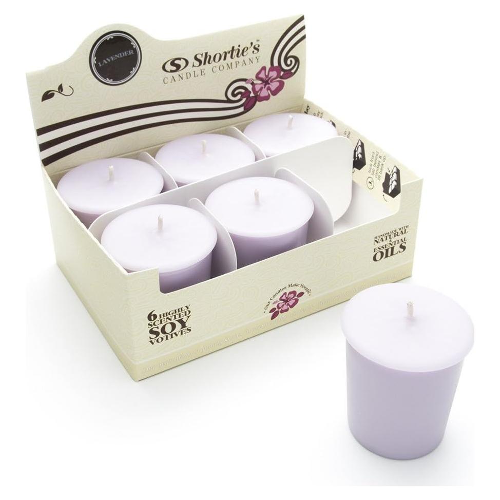 Velas Votivas de Soja Shortie's - Lavanda Inglesa - 6 Recargas