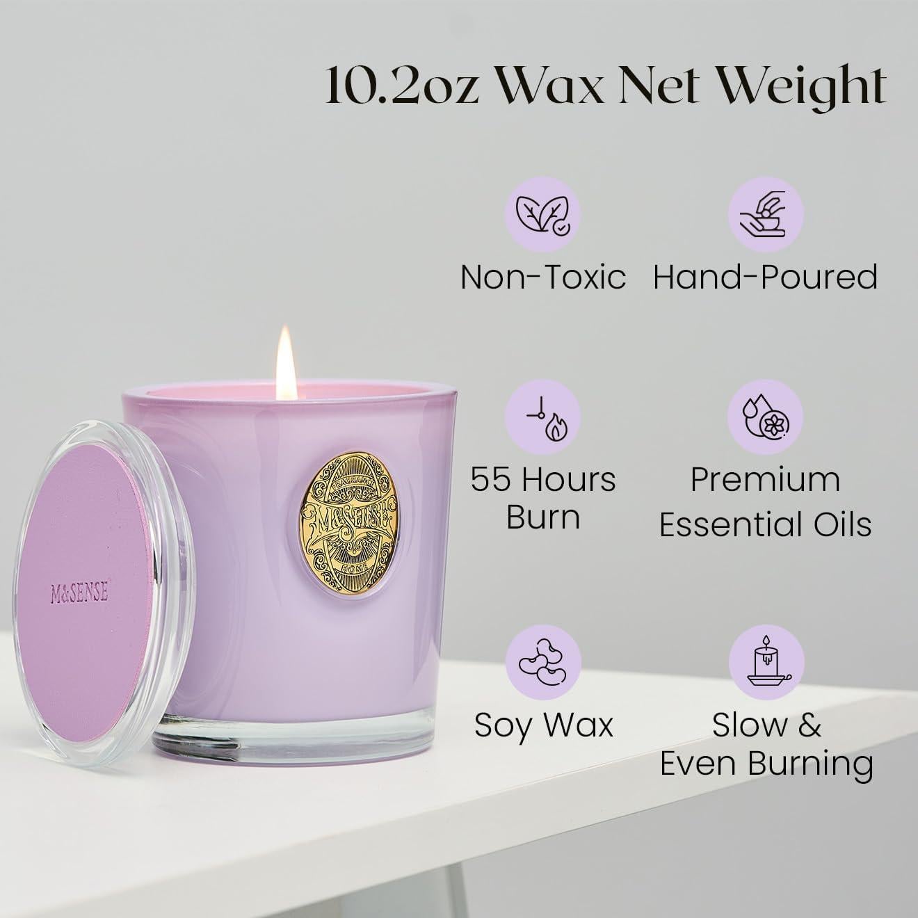 Vela Aromática de Soja M&SENSE Flor de Lila 290g 55H