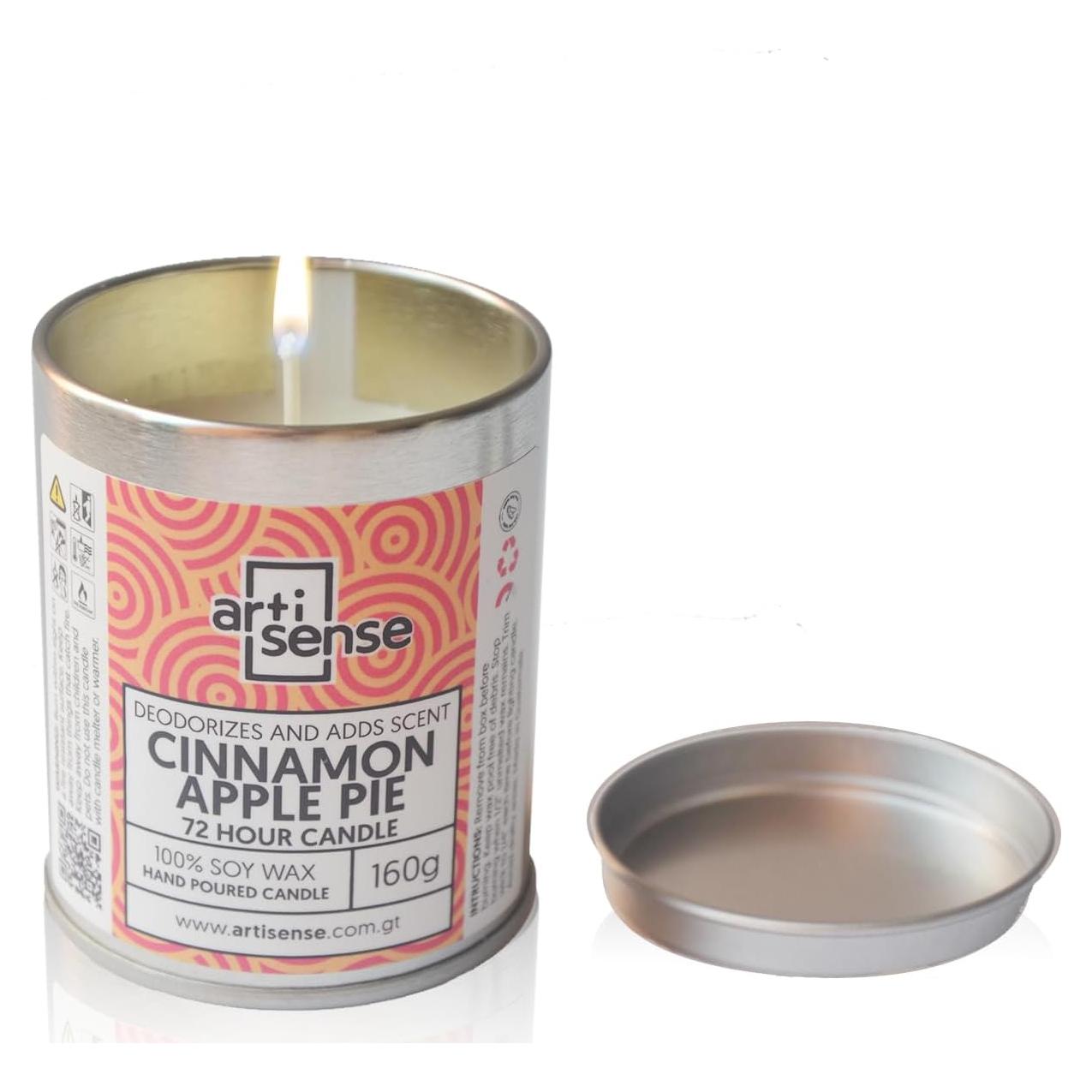 Vela de Cera de Soja Artisense Aroma Manzana Canela 72h