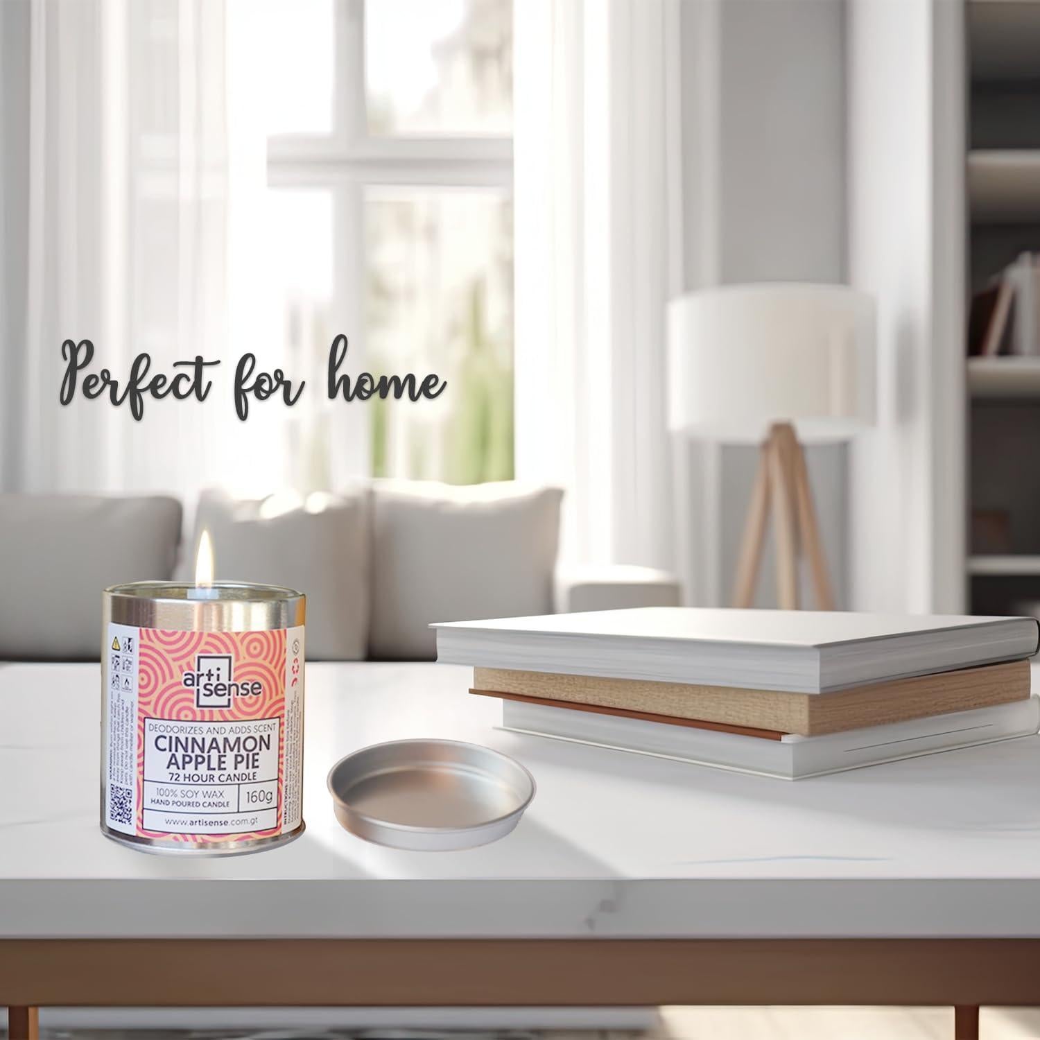 Vela de Cera de Soja Artisense Aroma Manzana Canela 72h