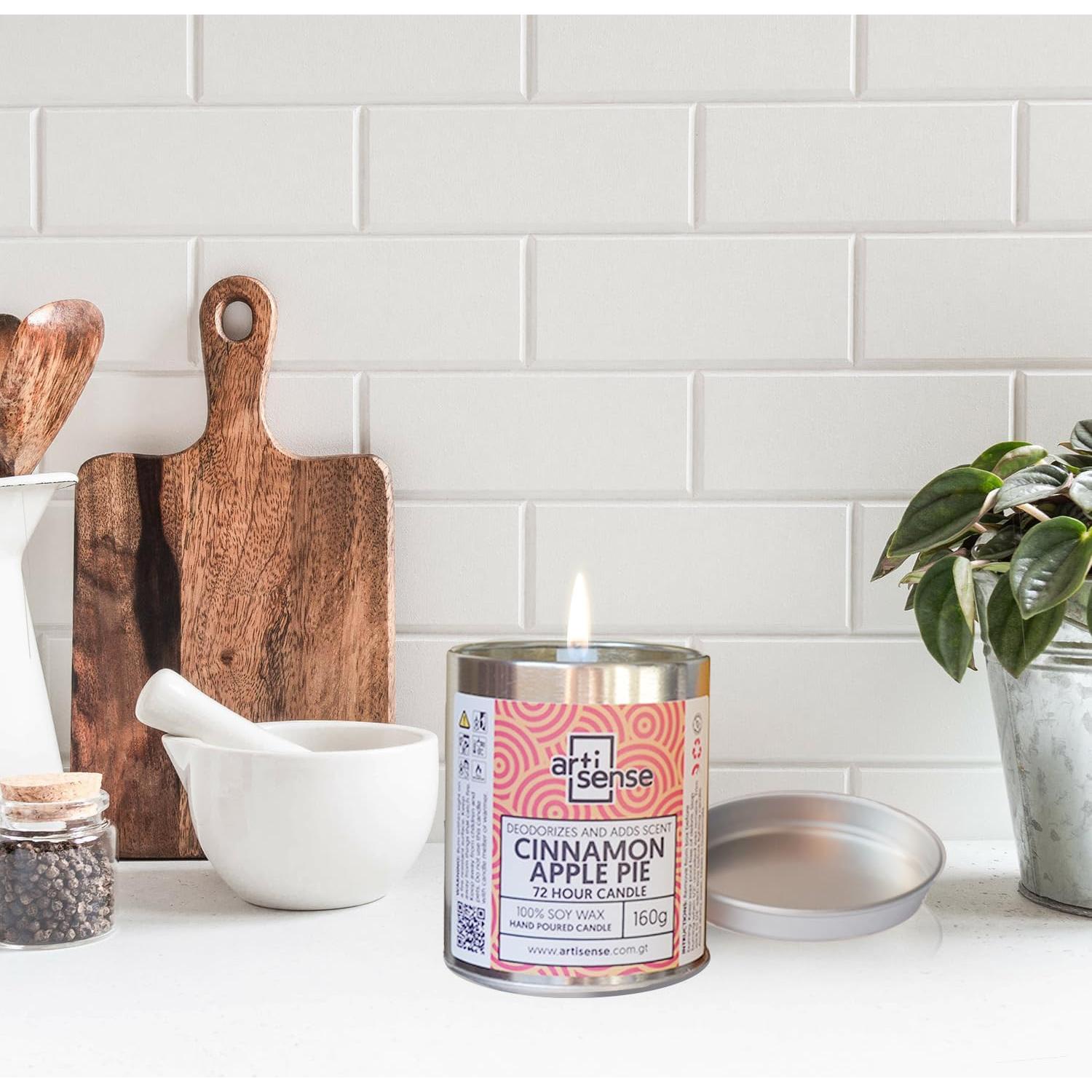 Vela de Cera de Soja Artisense Aroma Manzana Canela 72h