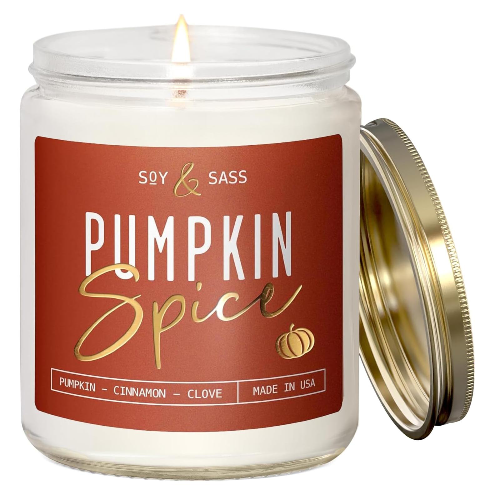 Vela Aromática de Especias de Calabaza Soy y Sass 255g