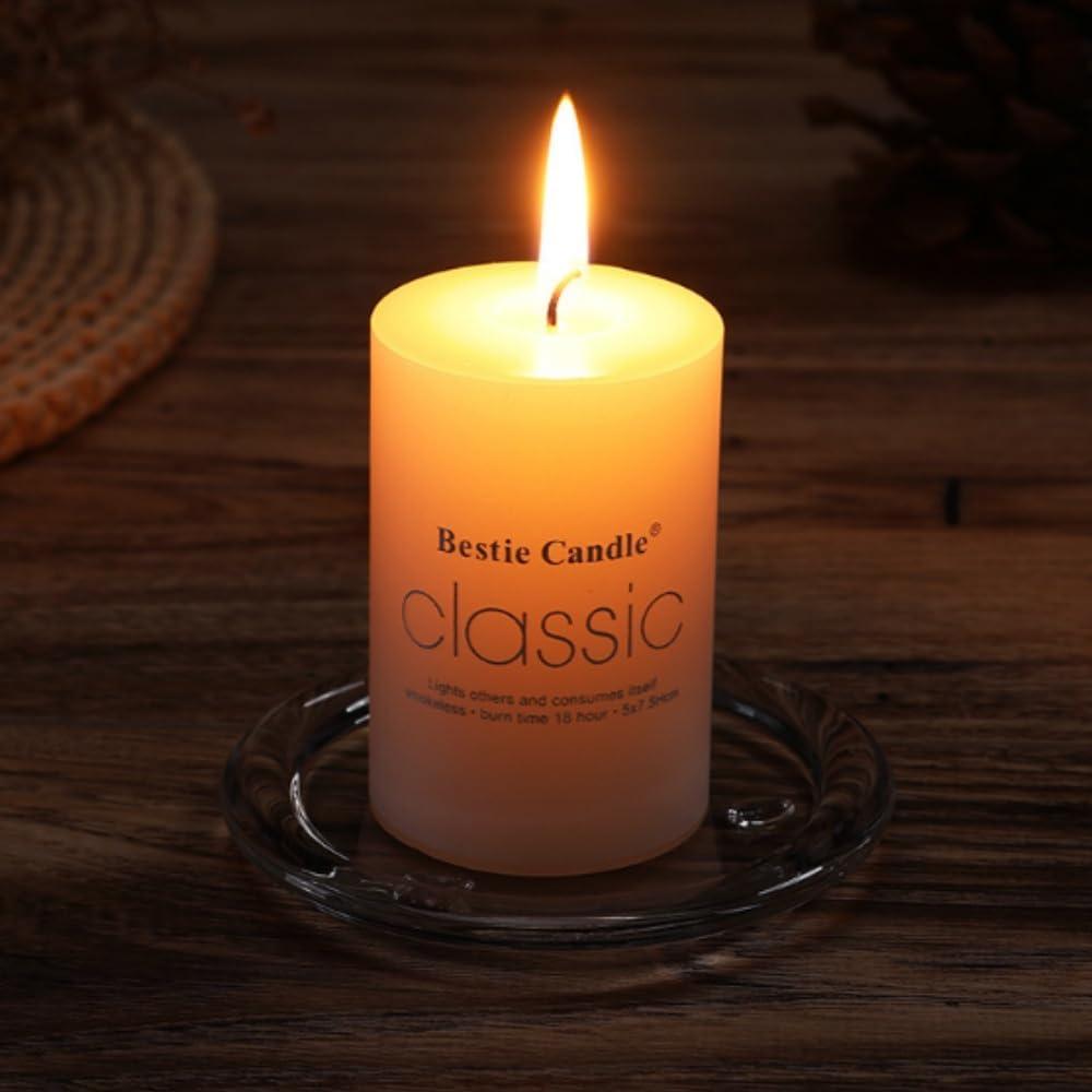 Paquete de 8 Velas Pilar Aromáticas Marfil 5x5 cm Jazmín