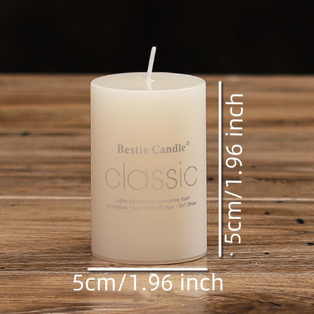 Paquete de 8 Velas Pilar Aromáticas Marfil 5x5 cm Jazmín