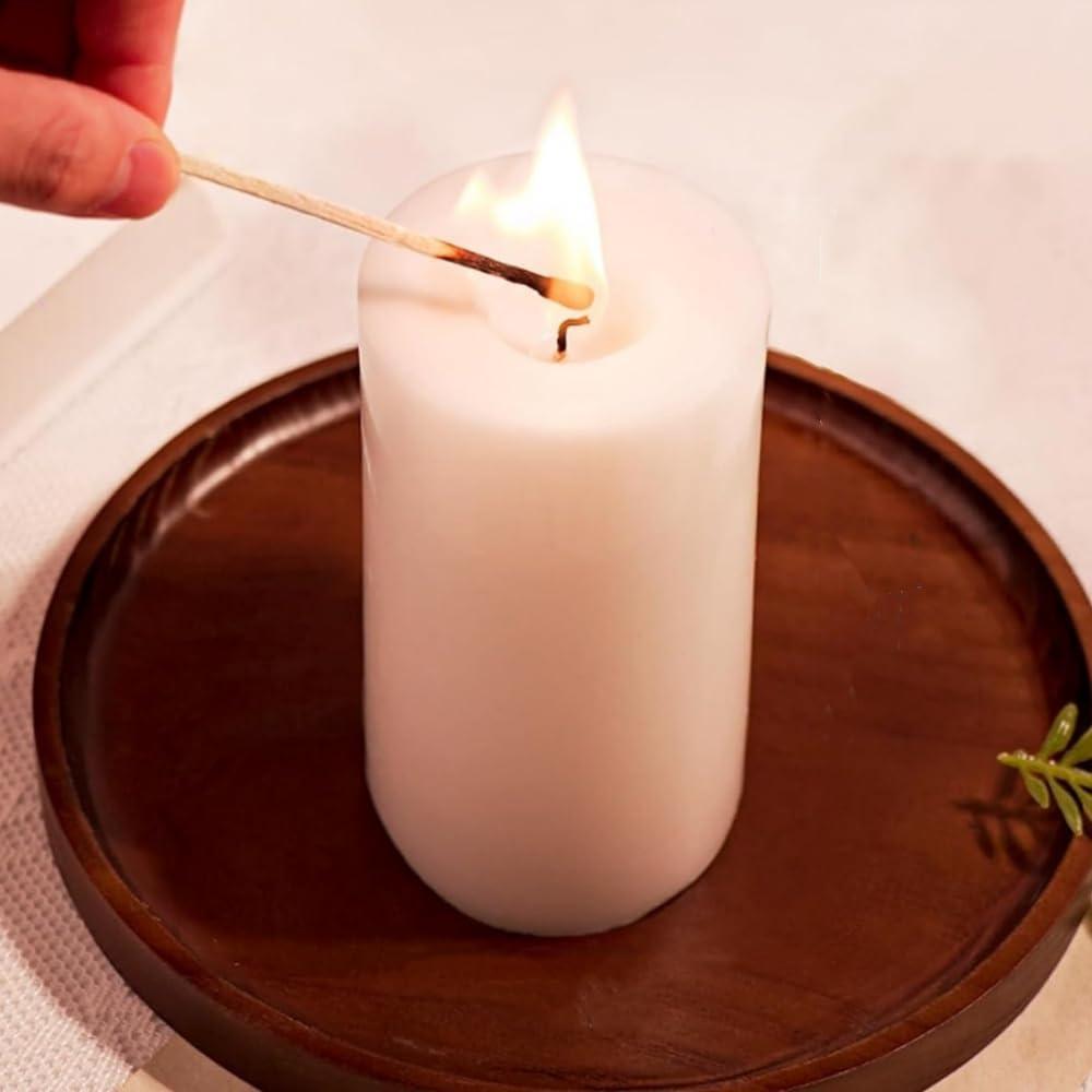 Paquete de 8 Velas Pilar Aromáticas Marfil 5x5 cm Jazmín