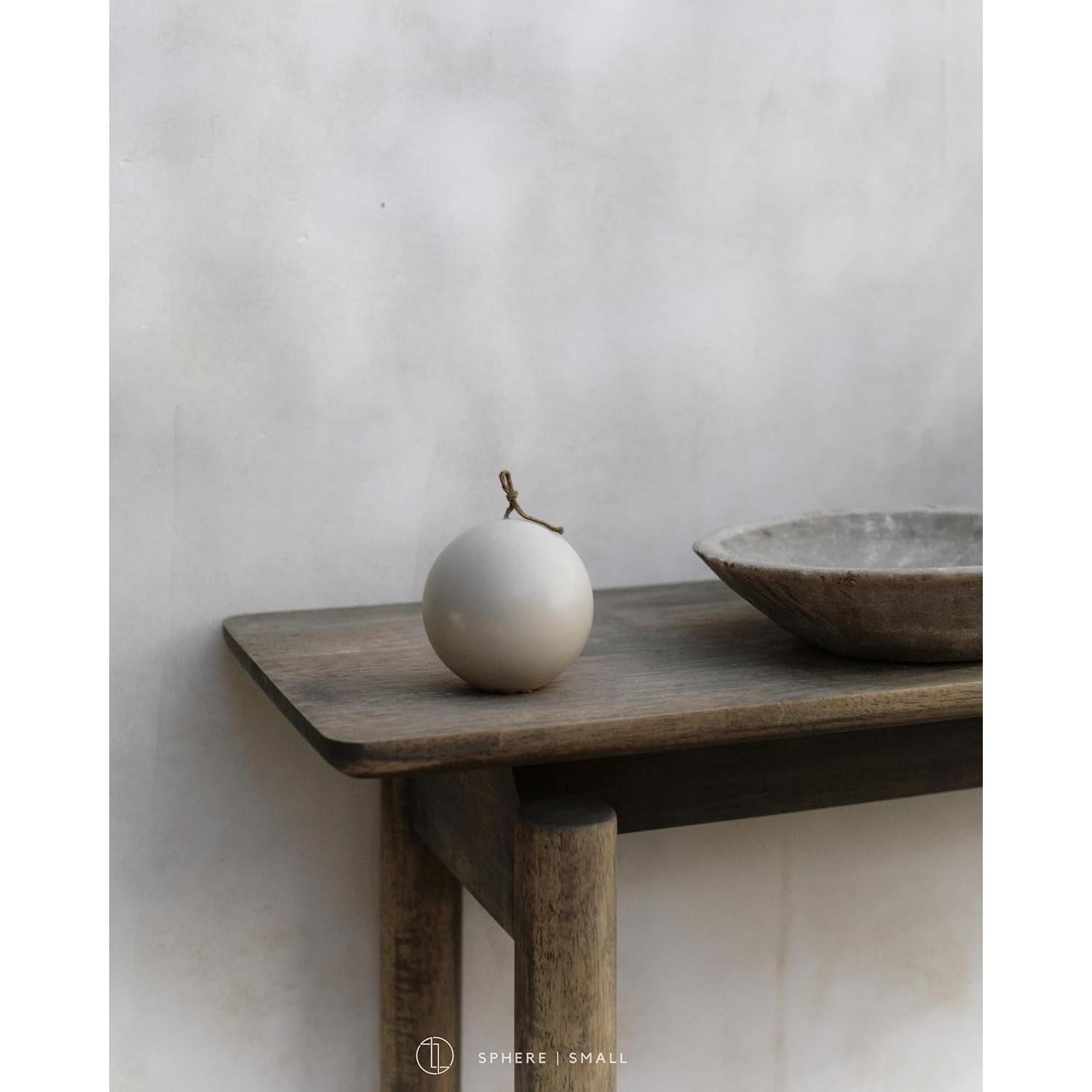 Vela Esférica LAWA - Cera de Soja Aromática 7.6cm Beige