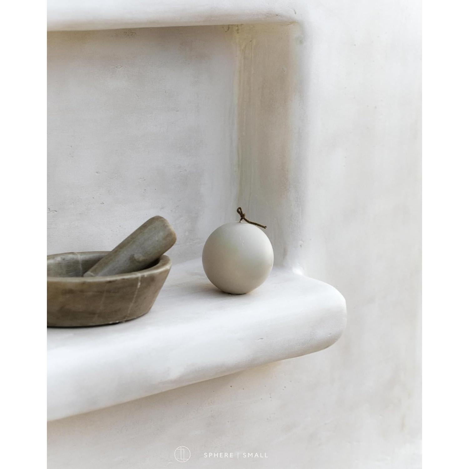 Vela Esférica LAWA - Cera de Soja Aromática 7.6cm Beige