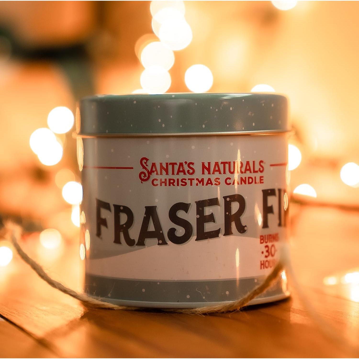 Vela de Navidad Santa's Naturals Abeto Fraser 255g - Quema 30h