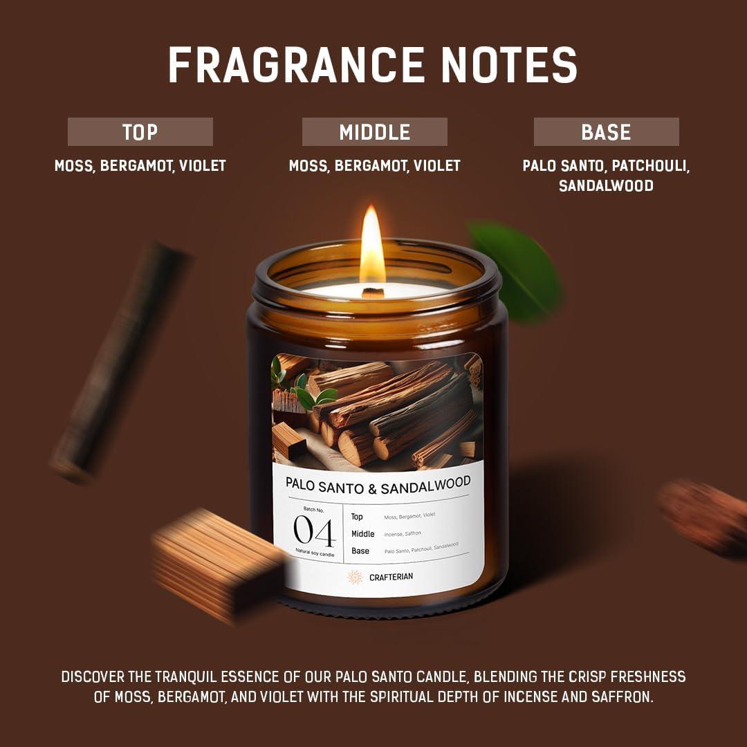 Vela Aromaterapia Palo Santo Cera Soja 100% Natural 226 g