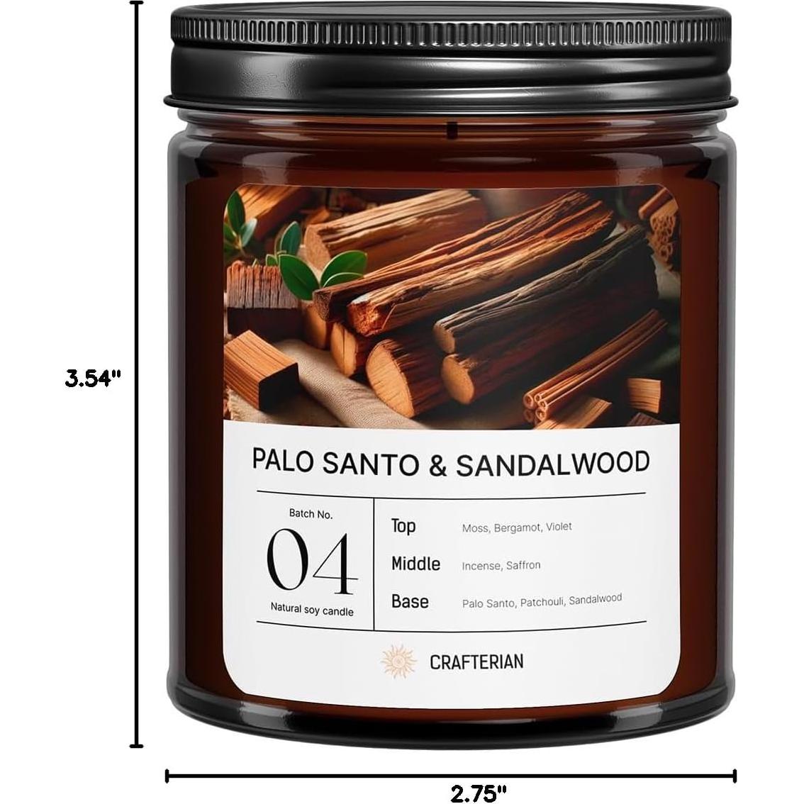 Vela Aromaterapia Palo Santo Cera Soja 100% Natural 226 g