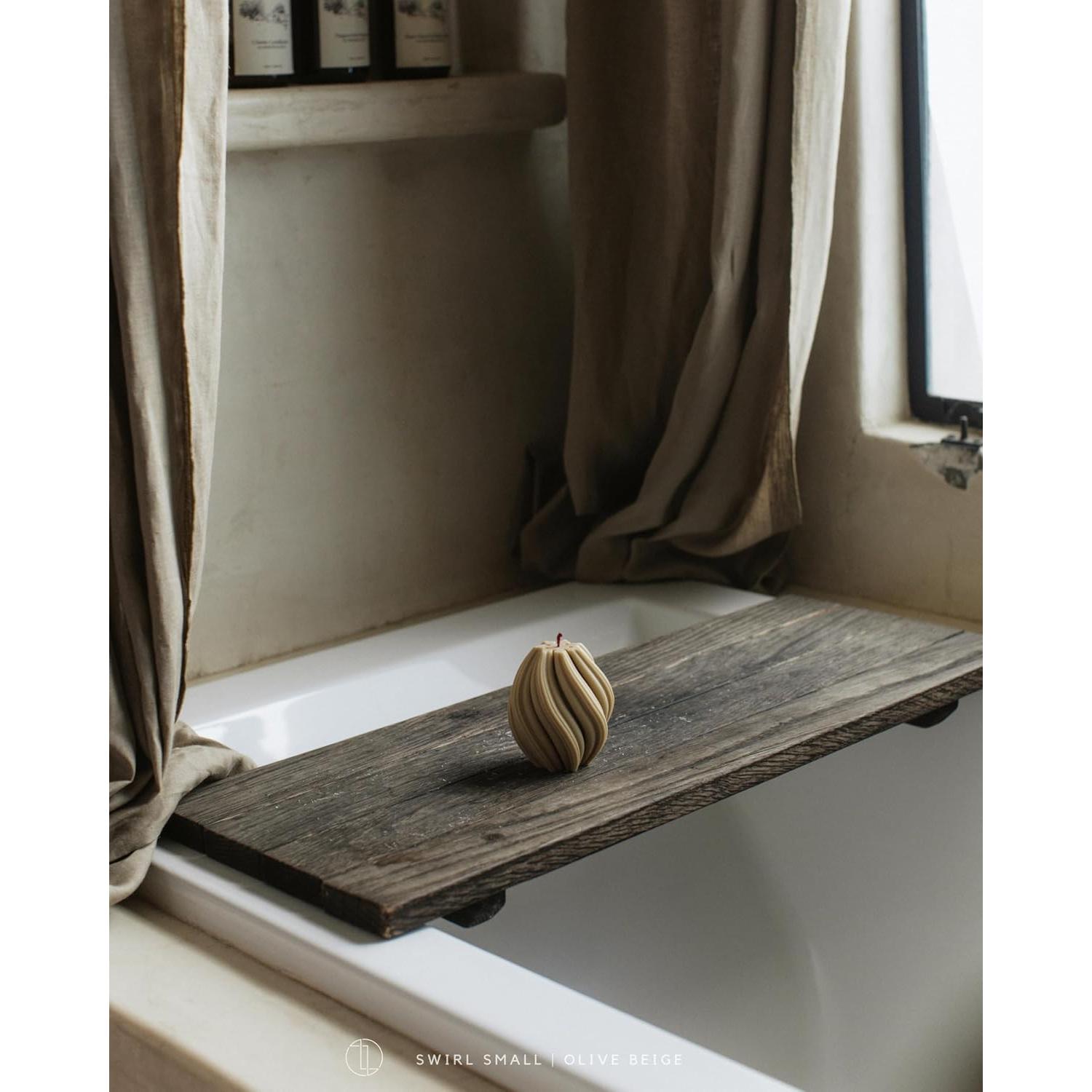 Vela En Espiral LAWA Pequeña Cera De Soja Aromática Beige Oliva