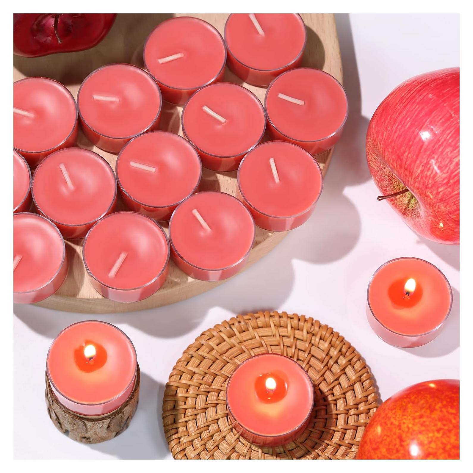 16 Velas de Té Aromatizadas Manzana Reisen - Cera de Soja 4h