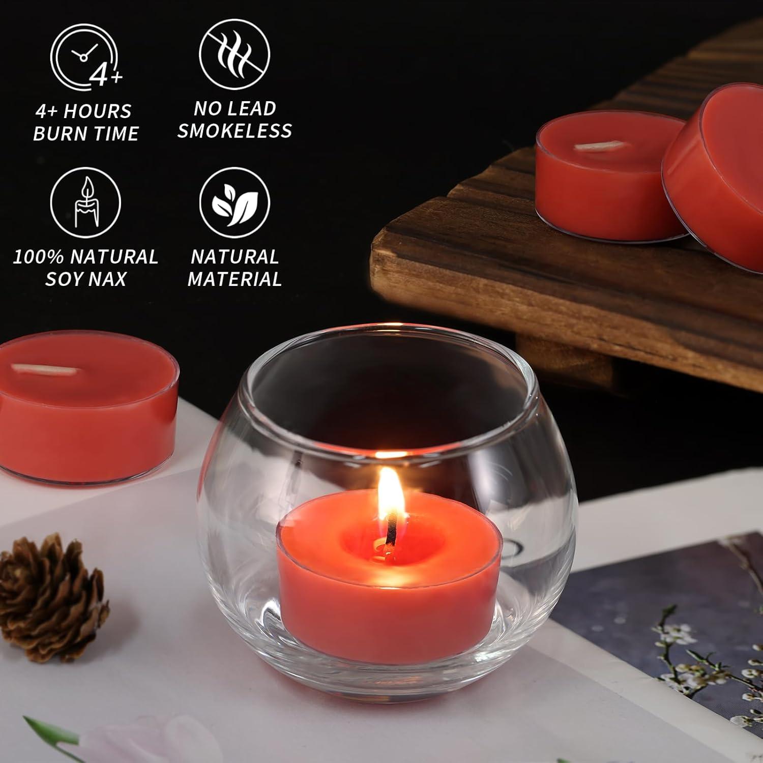 16 Velas de Té Aromatizadas Manzana Reisen - Cera de Soja 4h