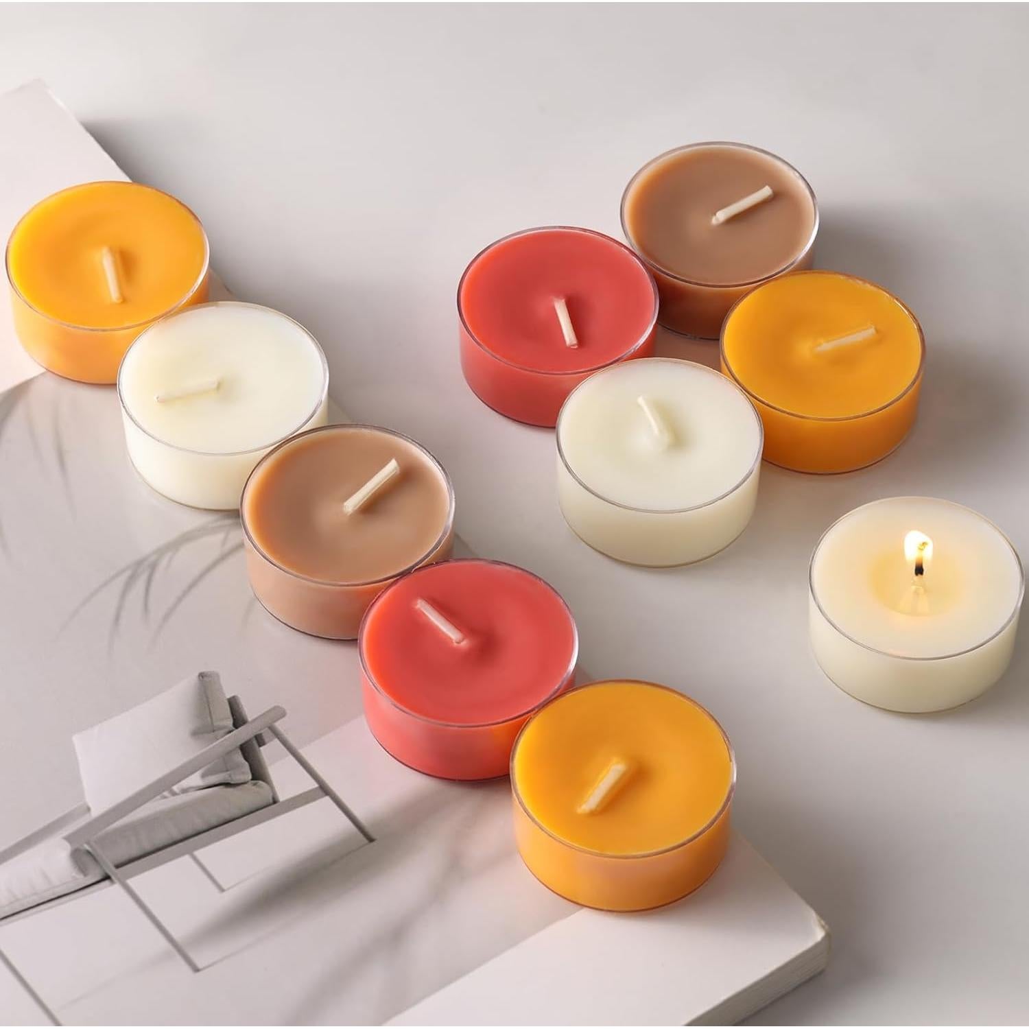 16 Velas de Té Aromatizadas Manzana Reisen - Cera de Soja 4h