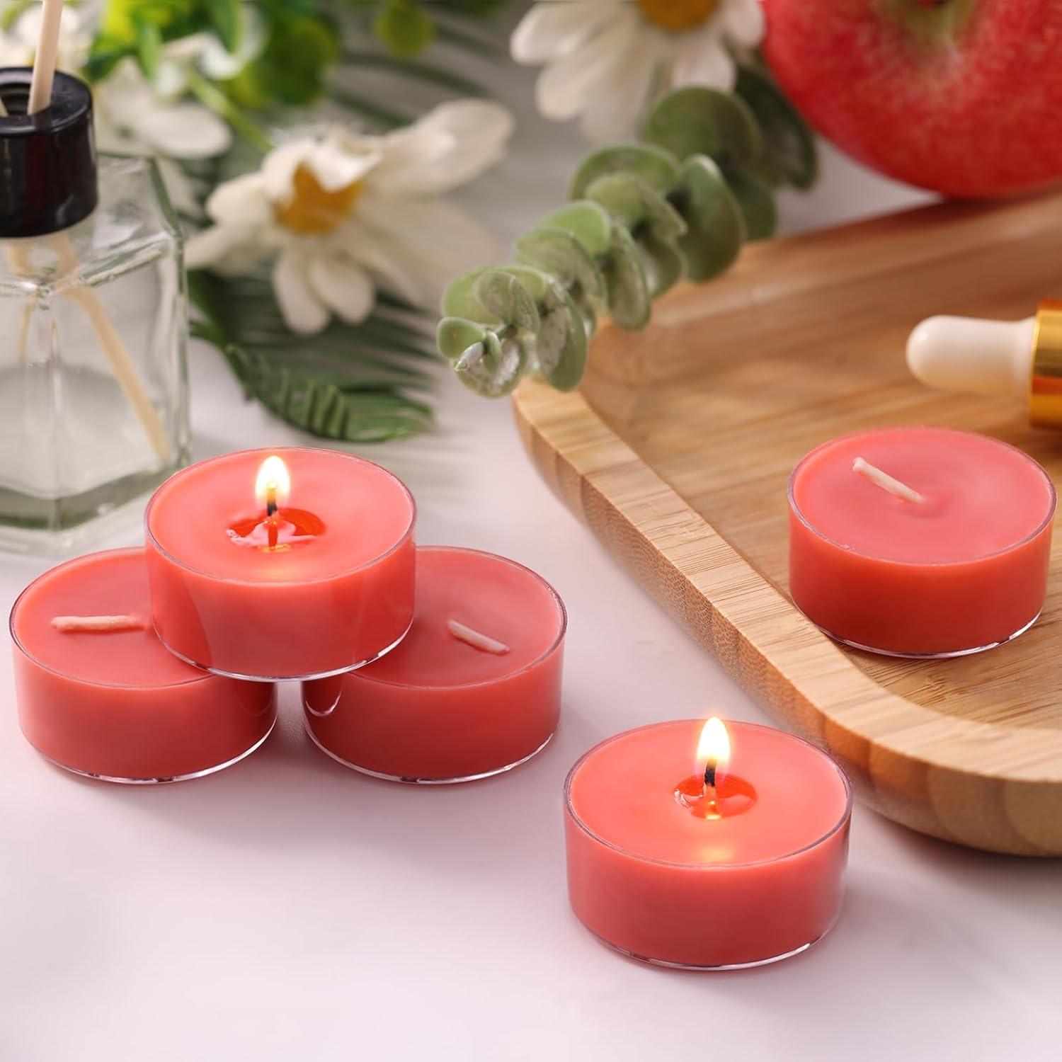 16 Velas de Té Aromatizadas Manzana Reisen - Cera de Soja 4h