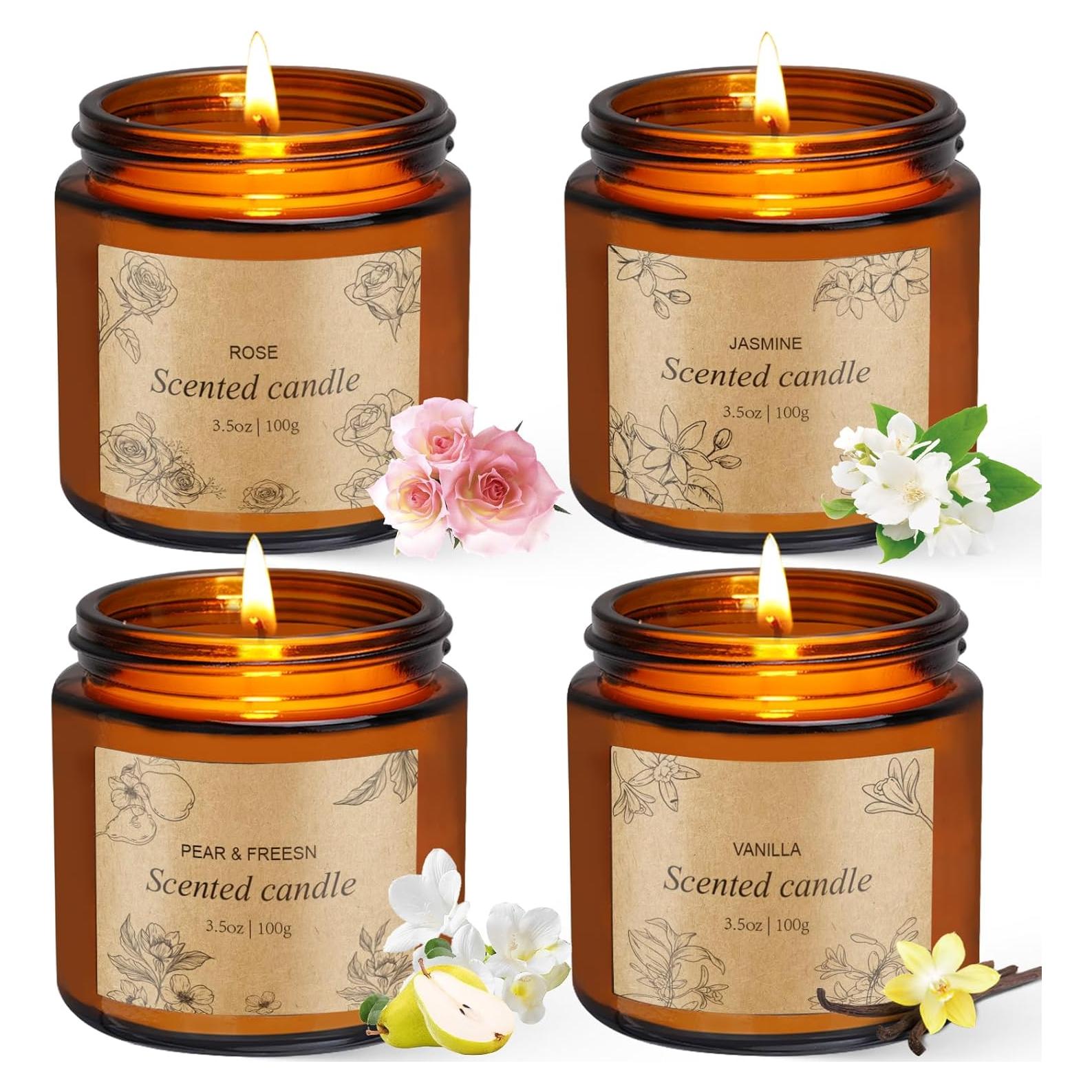 Set de 4 Velas Aromáticas YUEONEWIN 99g Cera de Soja