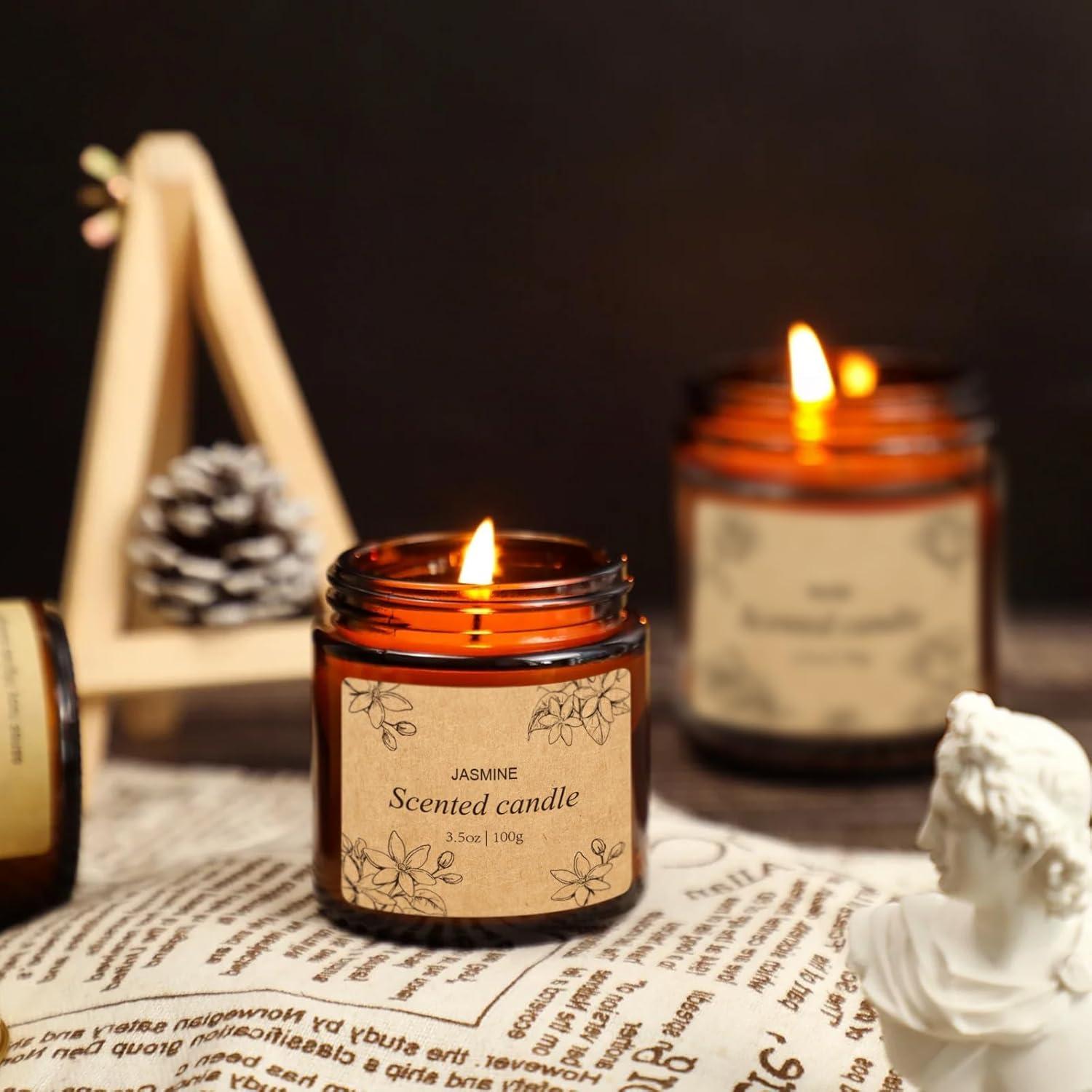 Set de 4 Velas Aromáticas YUEONEWIN 99g Cera de Soja