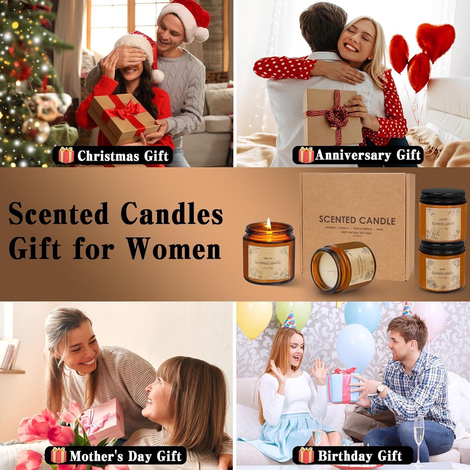 Set de 4 Velas Aromáticas YUEONEWIN 99g Cera de Soja