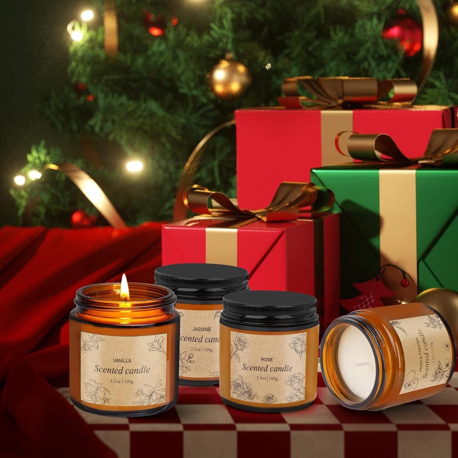 Set de 4 Velas Aromáticas YUEONEWIN 99g Cera de Soja