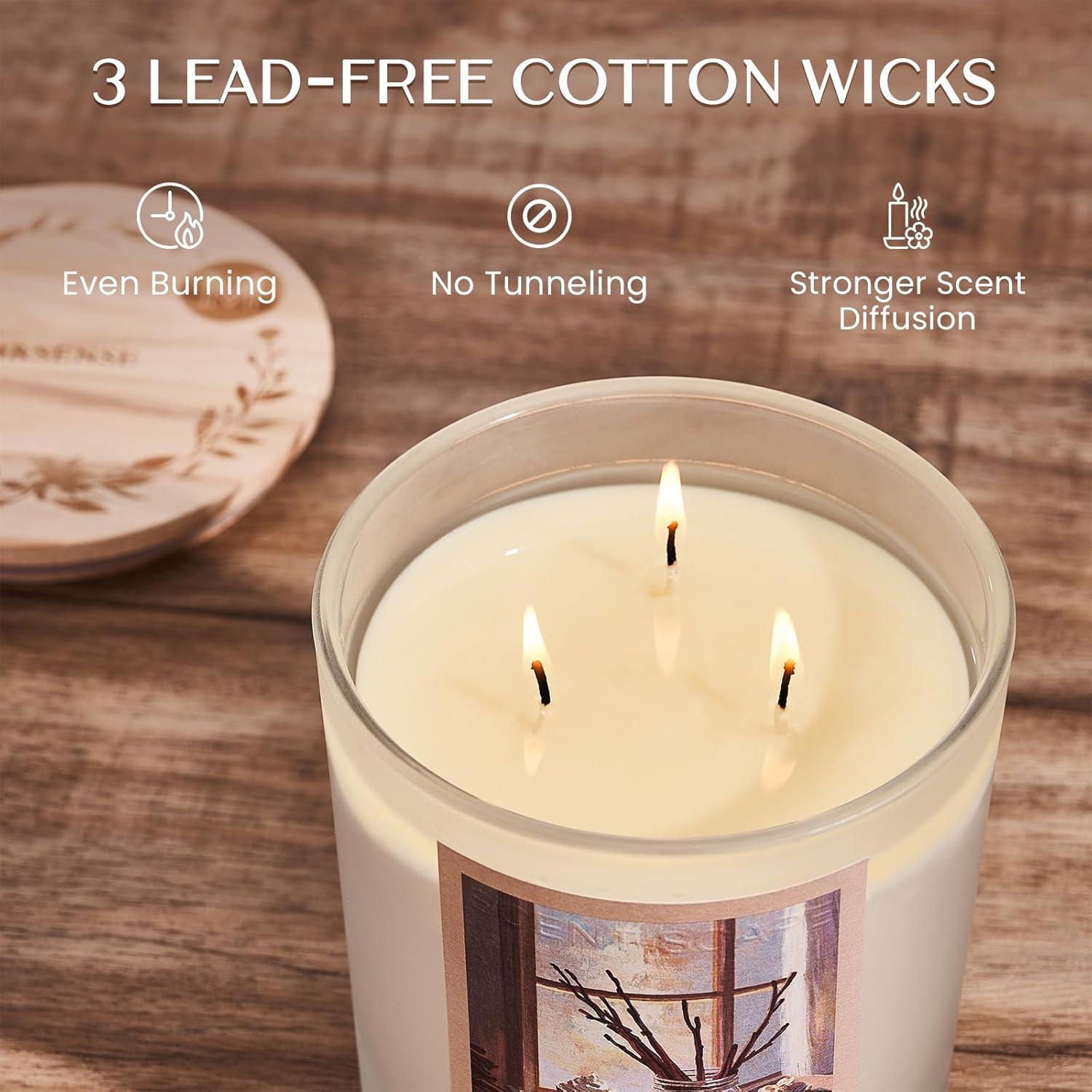 Vela Aromática M&SENSE Canela de Invierno 700g 120h 3 Mechas