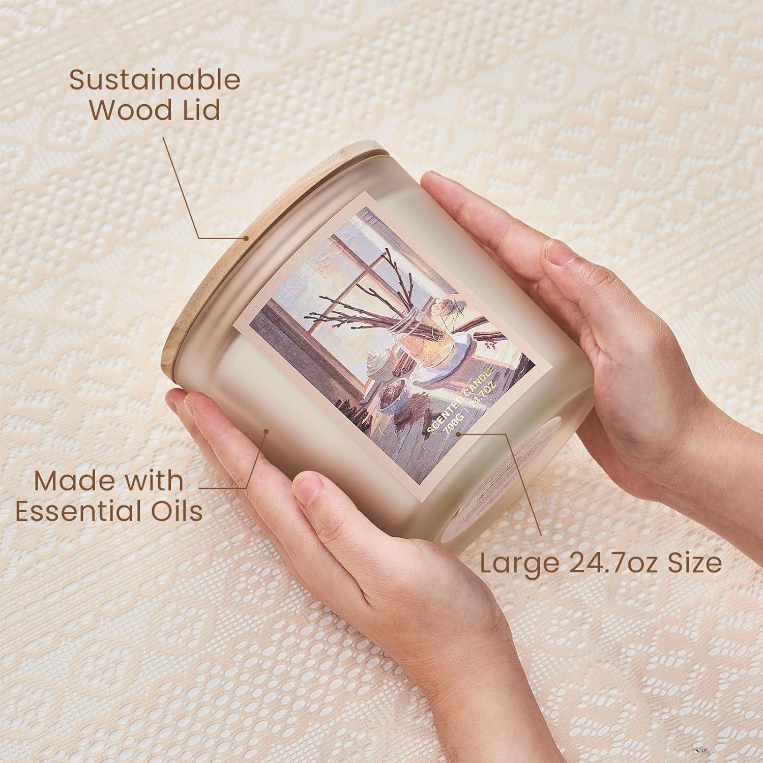 Vela Aromática M&SENSE Canela de Invierno 700g 120h 3 Mechas