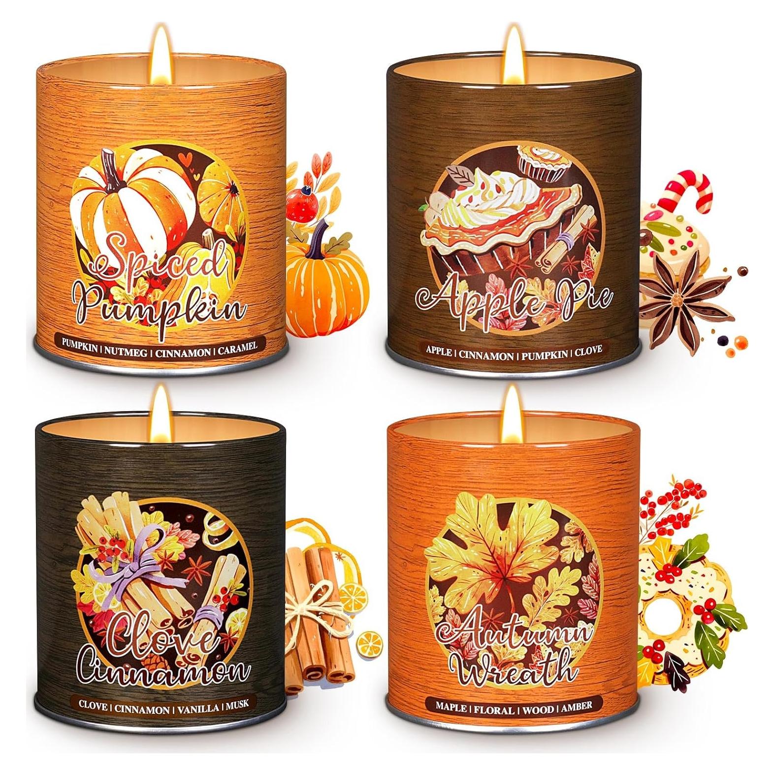 Juego de Velas Aromáticas de Otoño Lanpn - 4 Pack 1021g