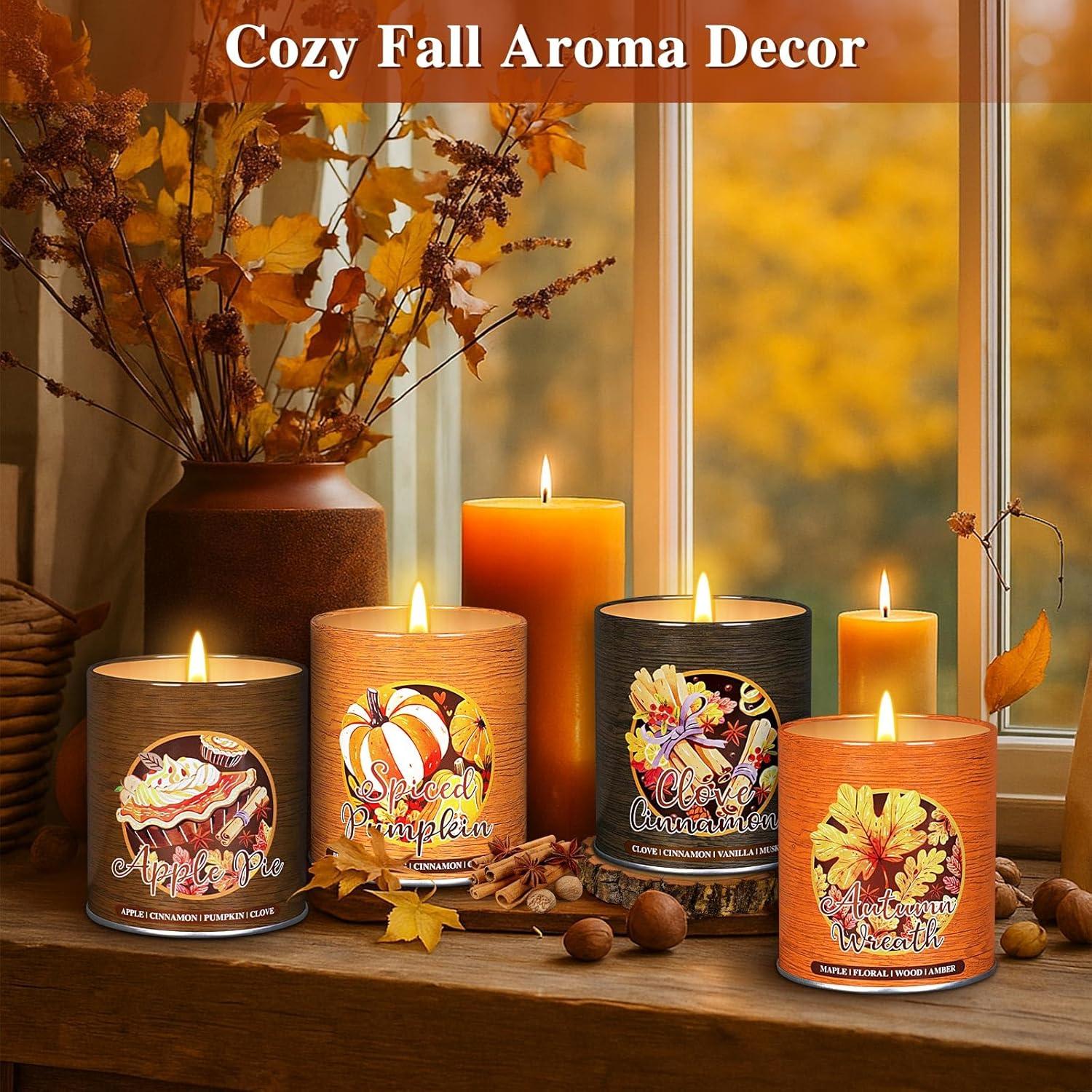 Juego de Velas Aromáticas de Otoño Lanpn - 4 Pack 1021g