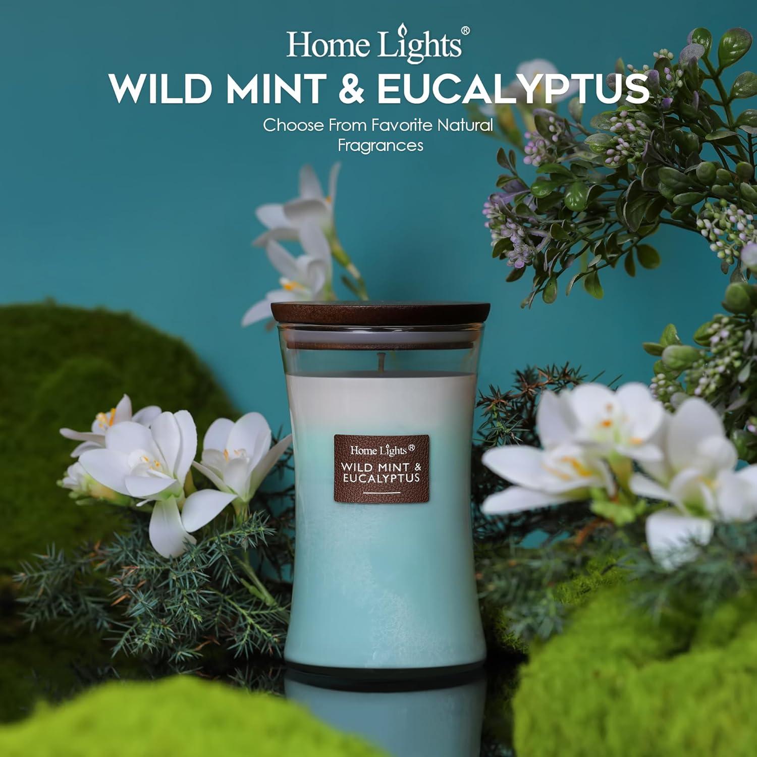 Velas aromatizadas HomeLights 609.6 g menta y eucalipto