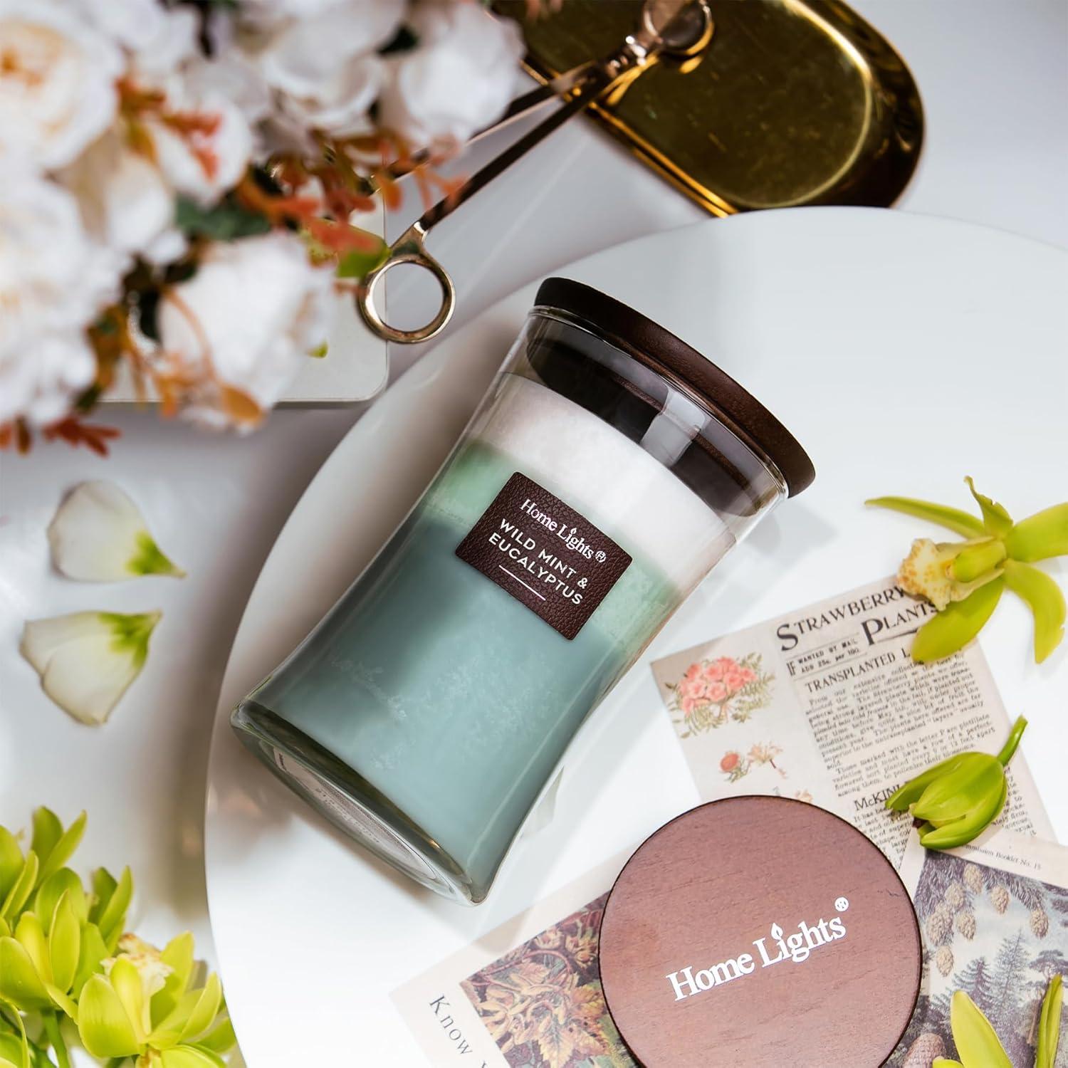 Velas aromatizadas HomeLights 609.6 g menta y eucalipto