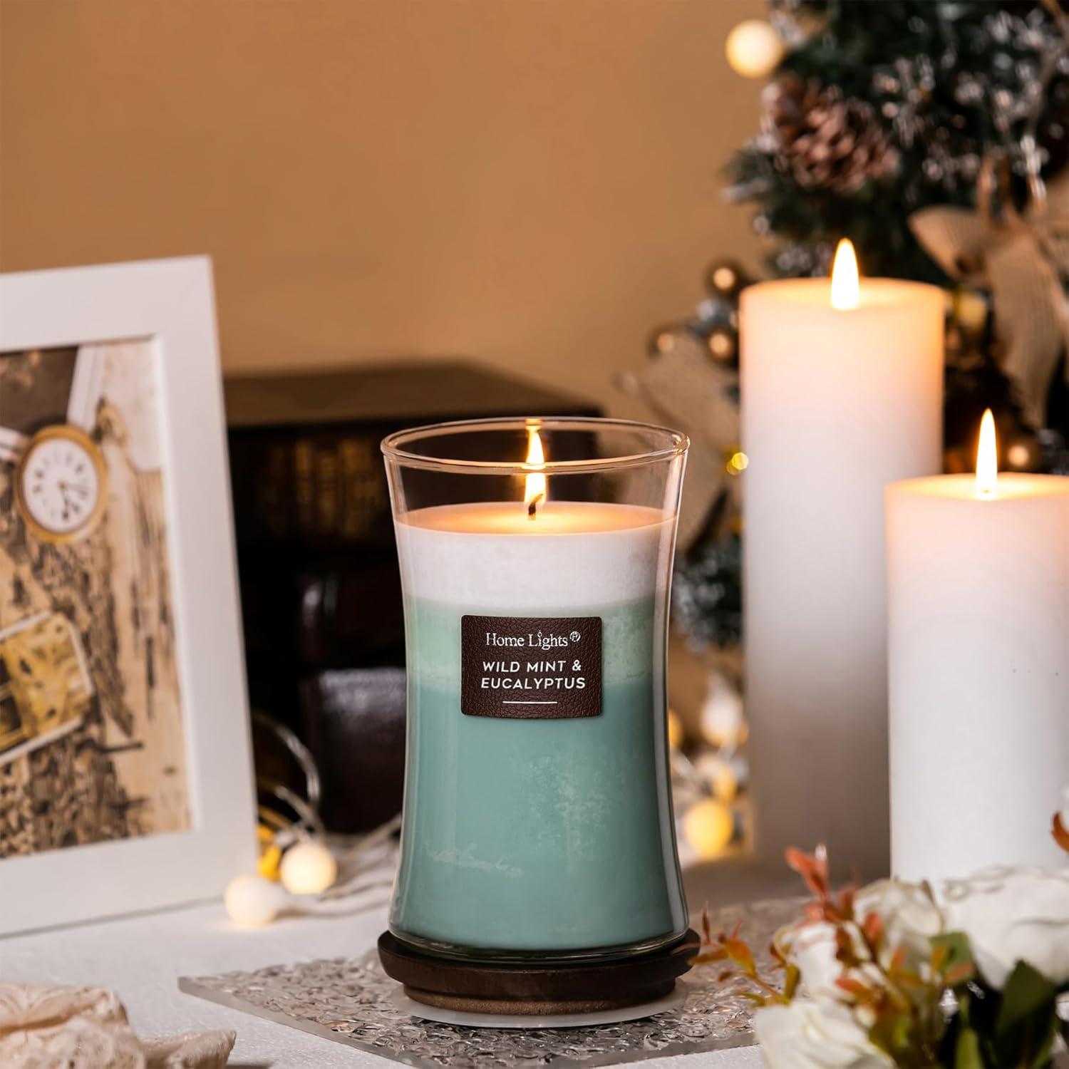 Velas aromatizadas HomeLights 609.6 g menta y eucalipto