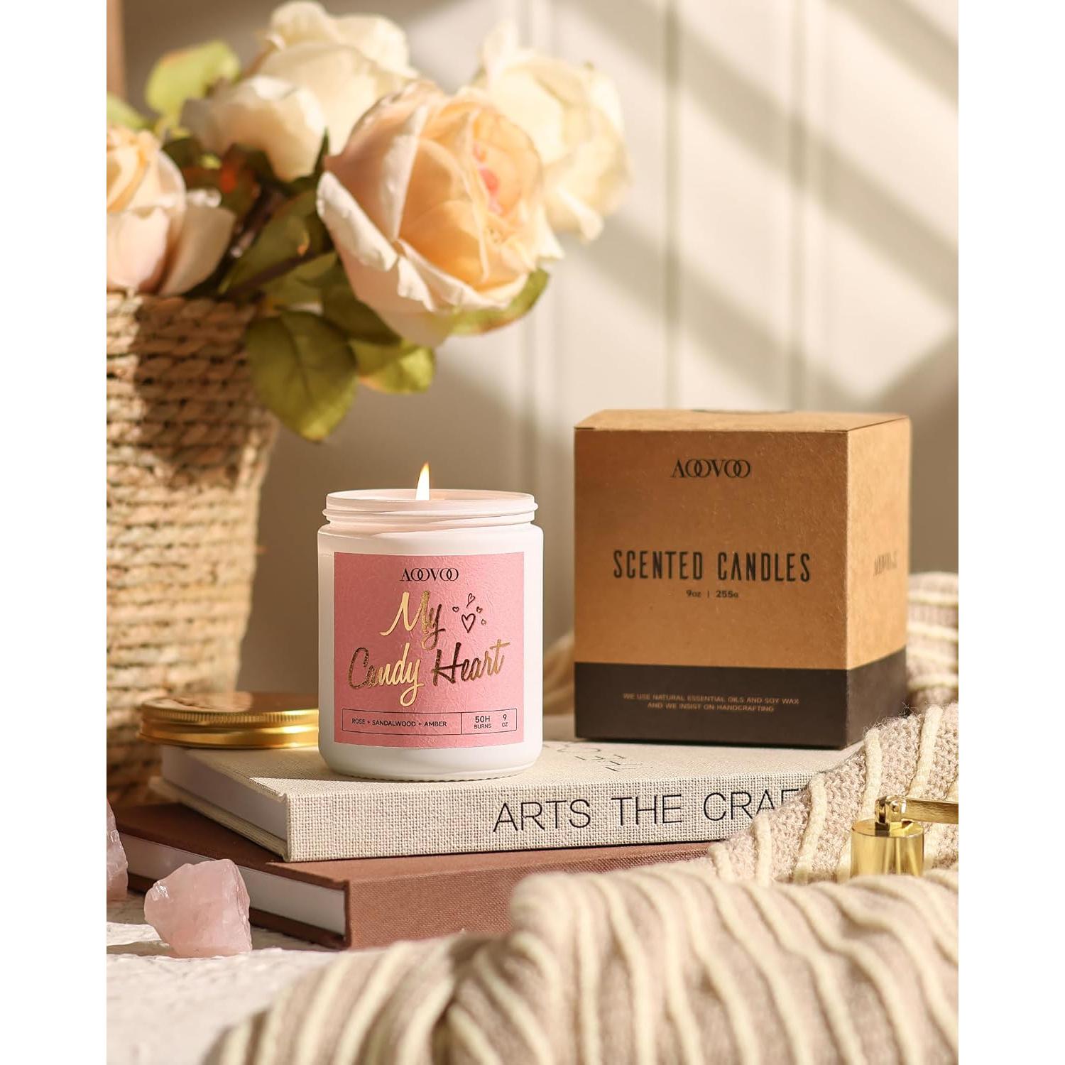 Vela Aromática AOOVOO 9oz Cera de Soja para Aniversario