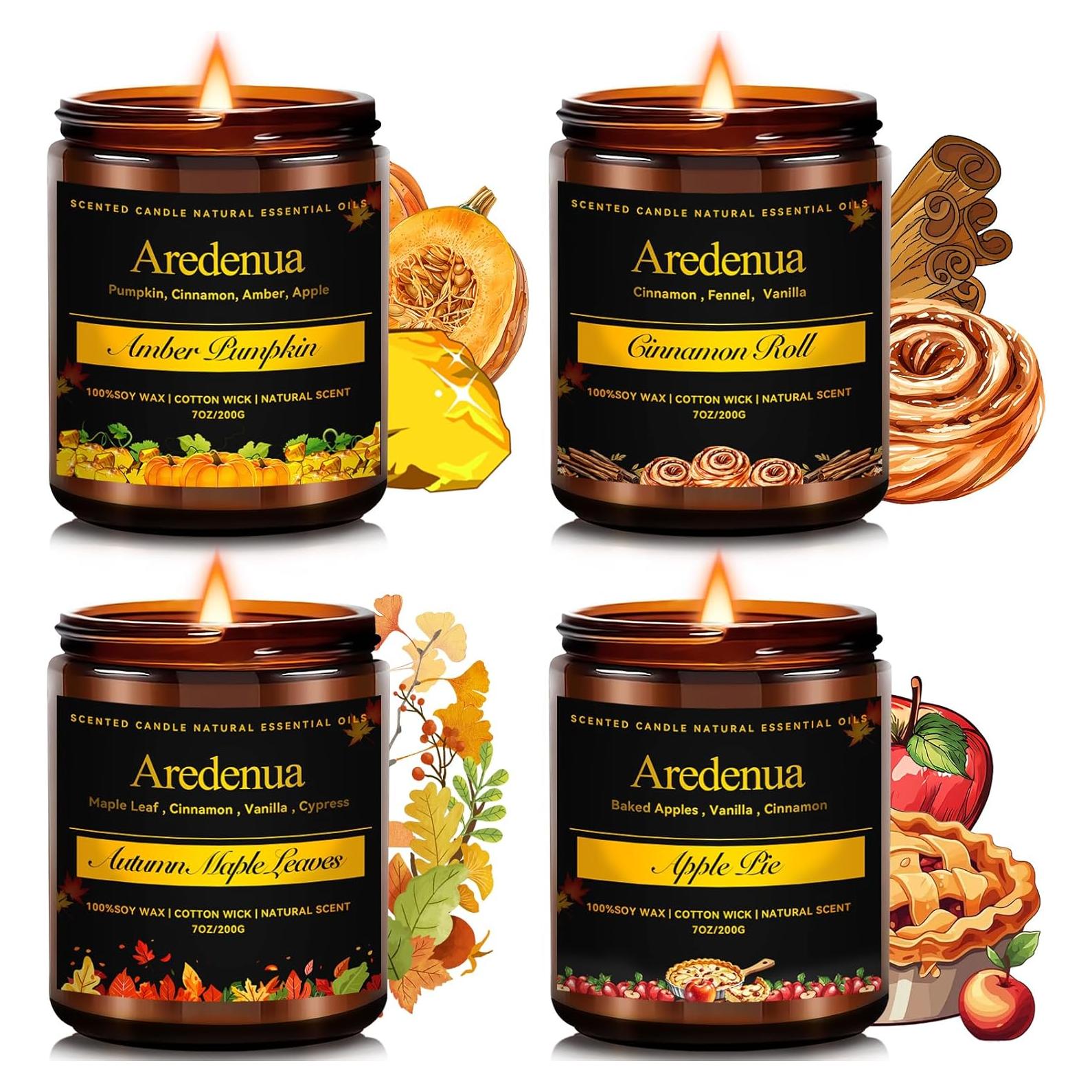 Juego de 4 Velas Aromáticas de Otoño Aredenua - Soja