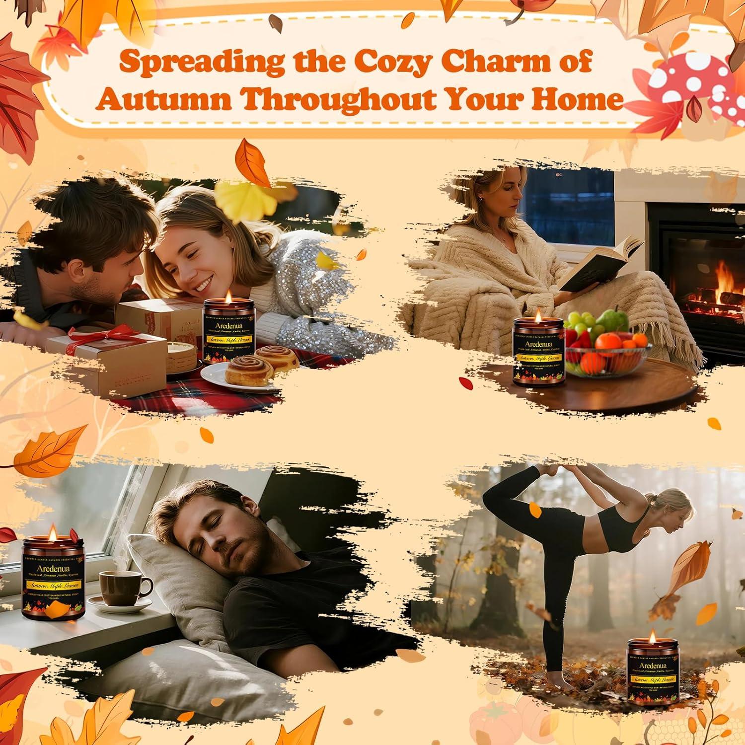 Juego de 4 Velas Aromáticas de Otoño Aredenua - Soja