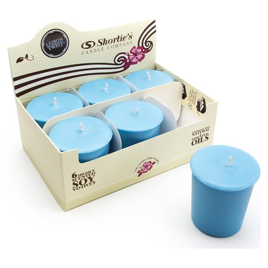 Velas Votivas de Soja Shortie's - Twist de Limón y Arándano - 6 Recargas