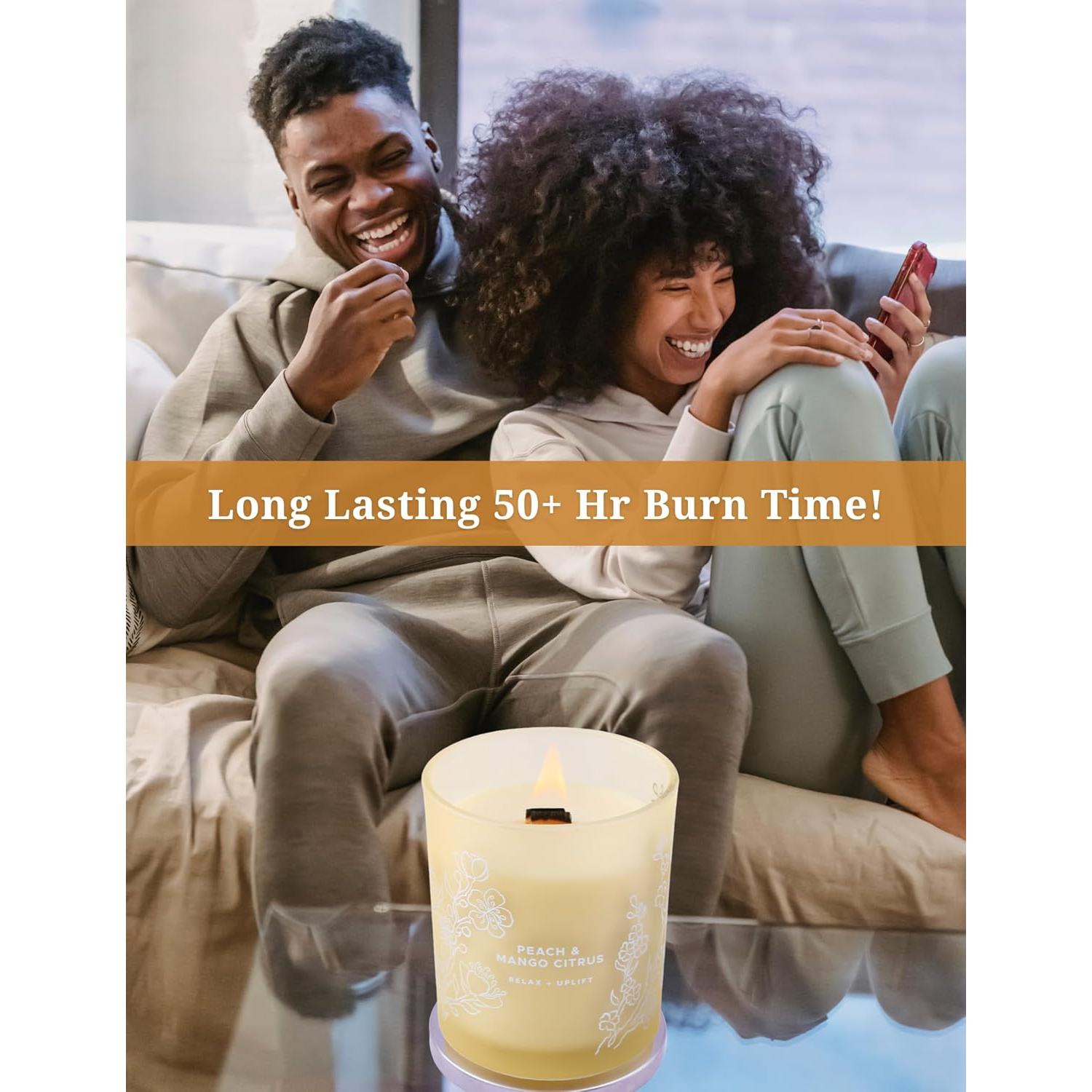Vela Aromática Durazno y Mango Cítrico 300g - Cera de Soya