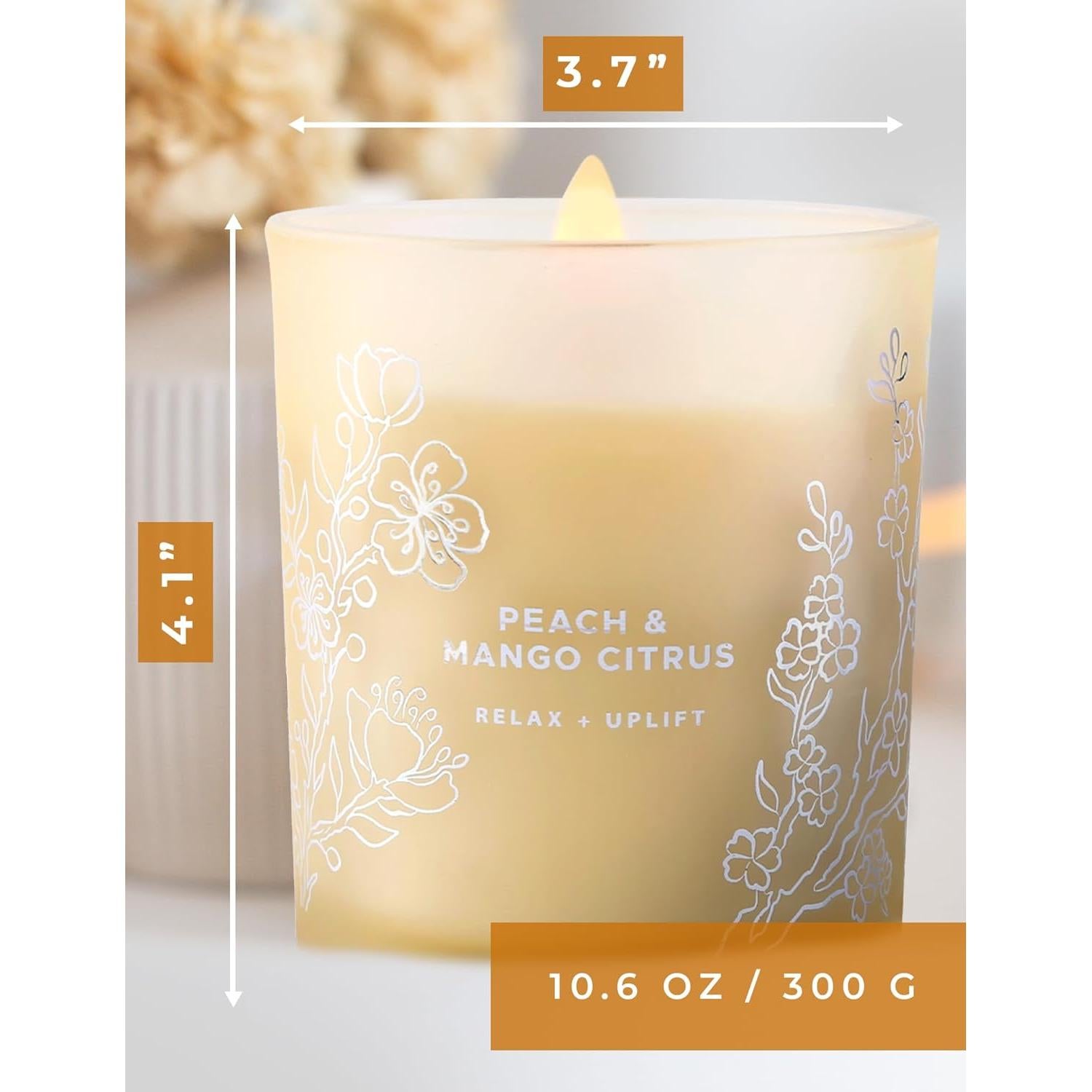 Vela Aromática Durazno y Mango Cítrico 300g - Cera de Soya