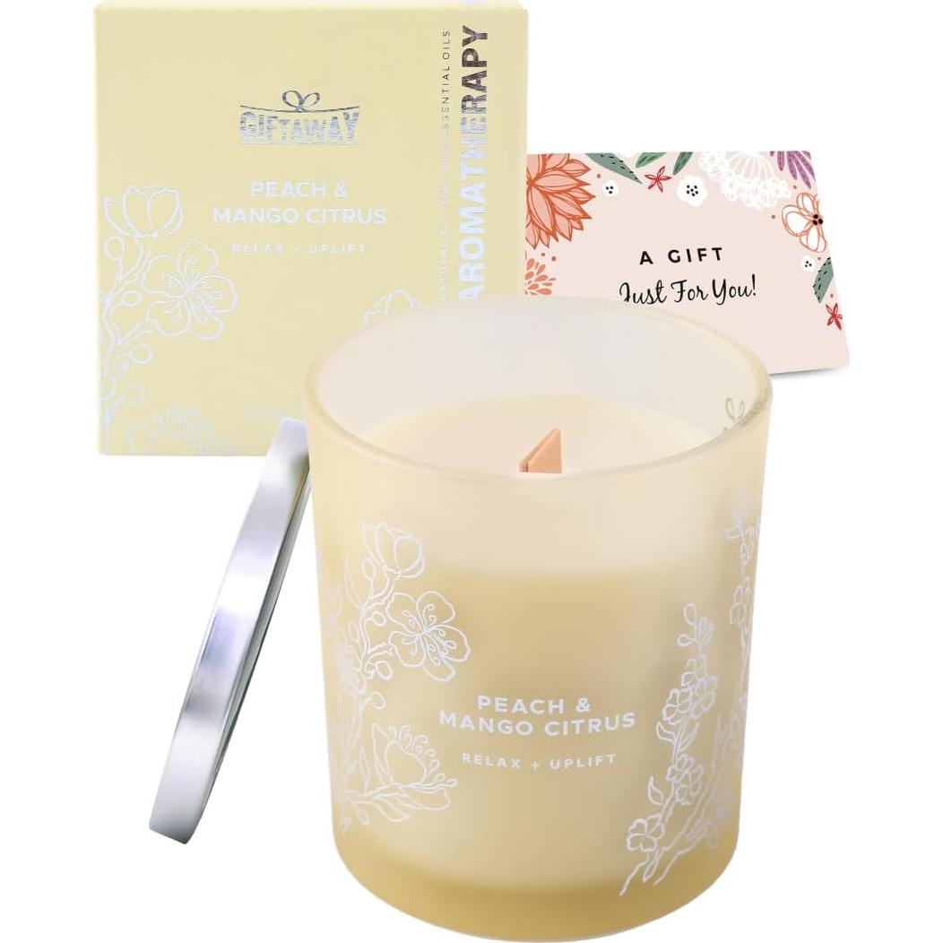 Vela Aromática Durazno y Mango Cítrico 300g - Cera de Soya